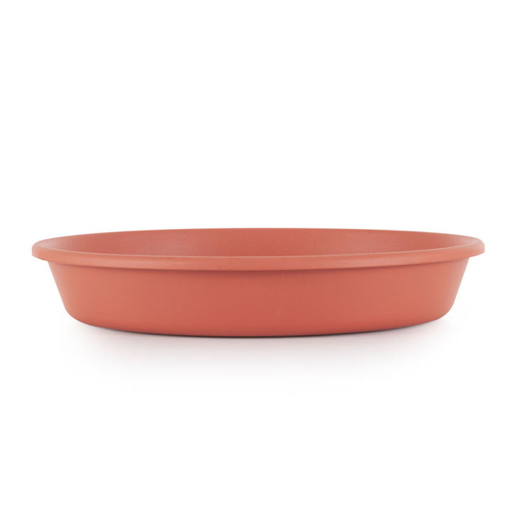 HC Companies Classic Plastic 12 Inch Round Plant Flower Pot Tray Saucer, Clay - VMInnovations