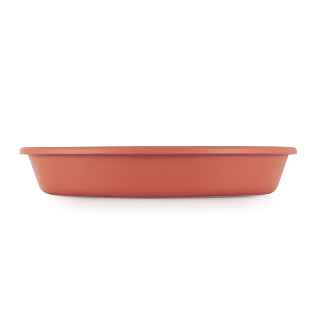 HC Companies Classic Plastic 12 Inch Round Plant Flower Pot Tray Saucer, Clay - VMInnovations