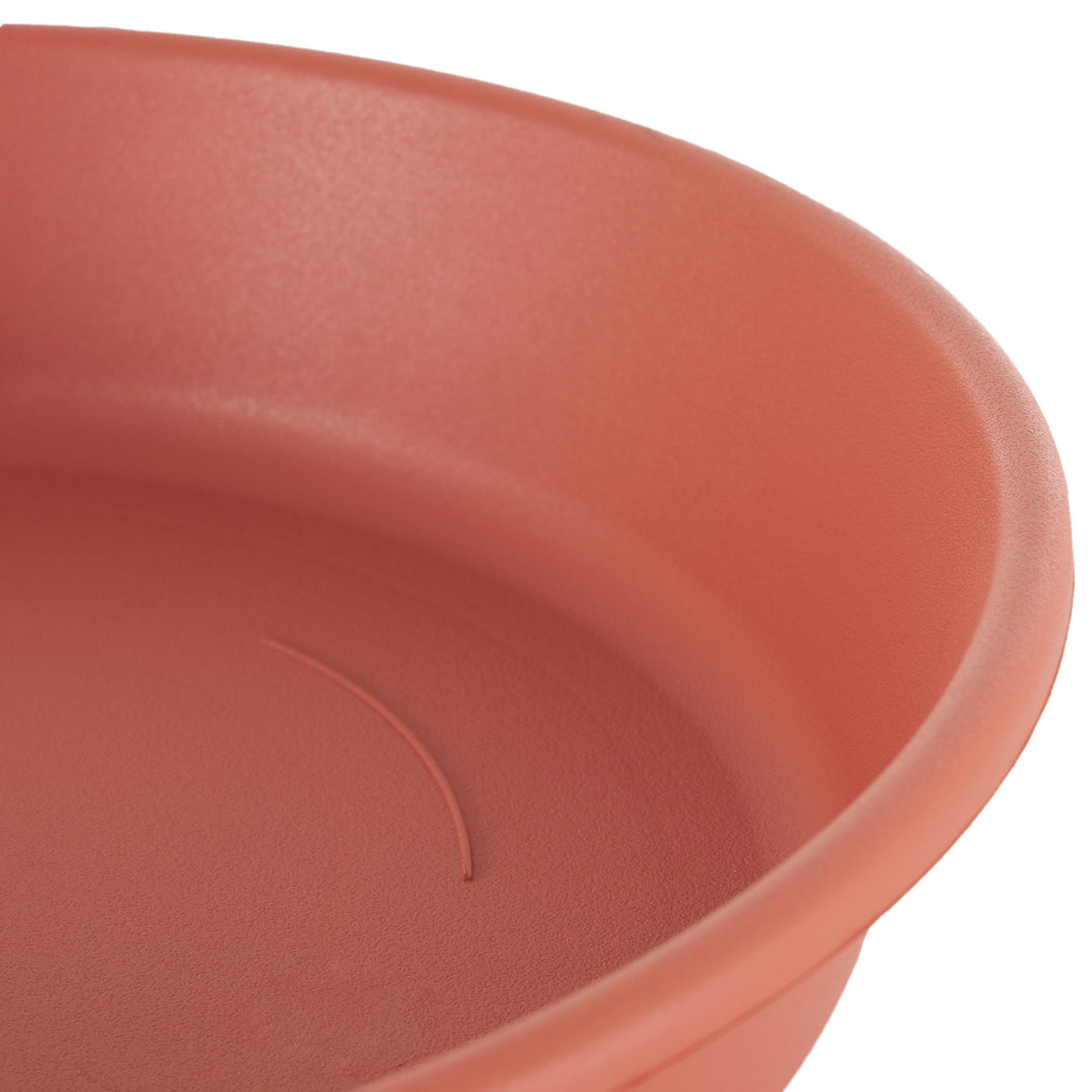 HC Companies Classic Plastic 12 Inch Round Plant Flower Pot Tray Saucer, Clay - VMInnovations