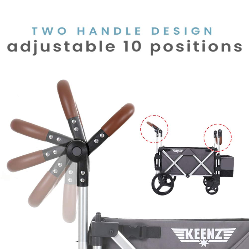 Keenz 7S Push Pull Baby Toddler Kids Wheeled Stroller Wagon with Canopy, Gray (Refurbished)
