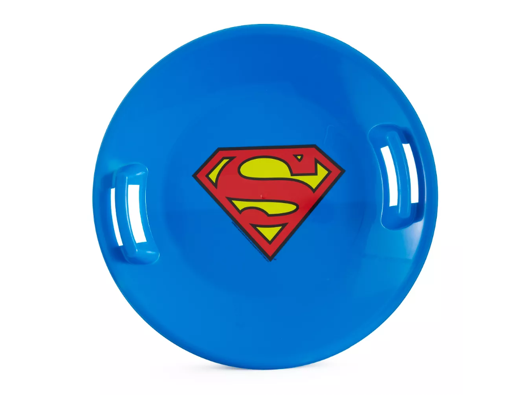 Slippery Racer Downhill Pro Round Batman & Superman Saucer Disc Snow Sled Set - VMInnovations