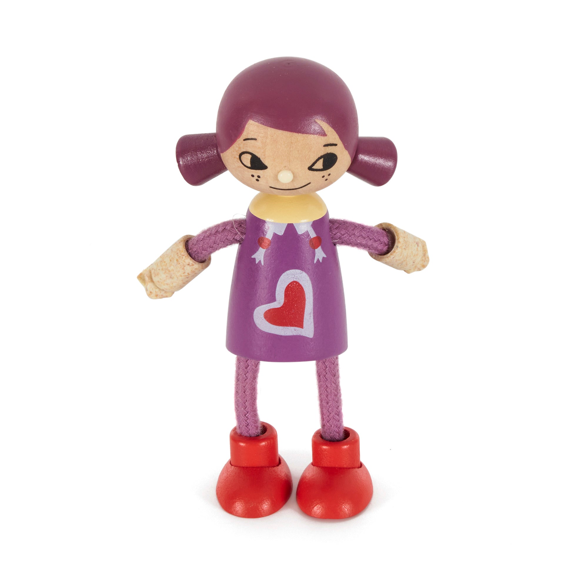 Hape Kids Dollhouse Bundle with Family of 5 Wooden Bendable Dolls and Toy Car