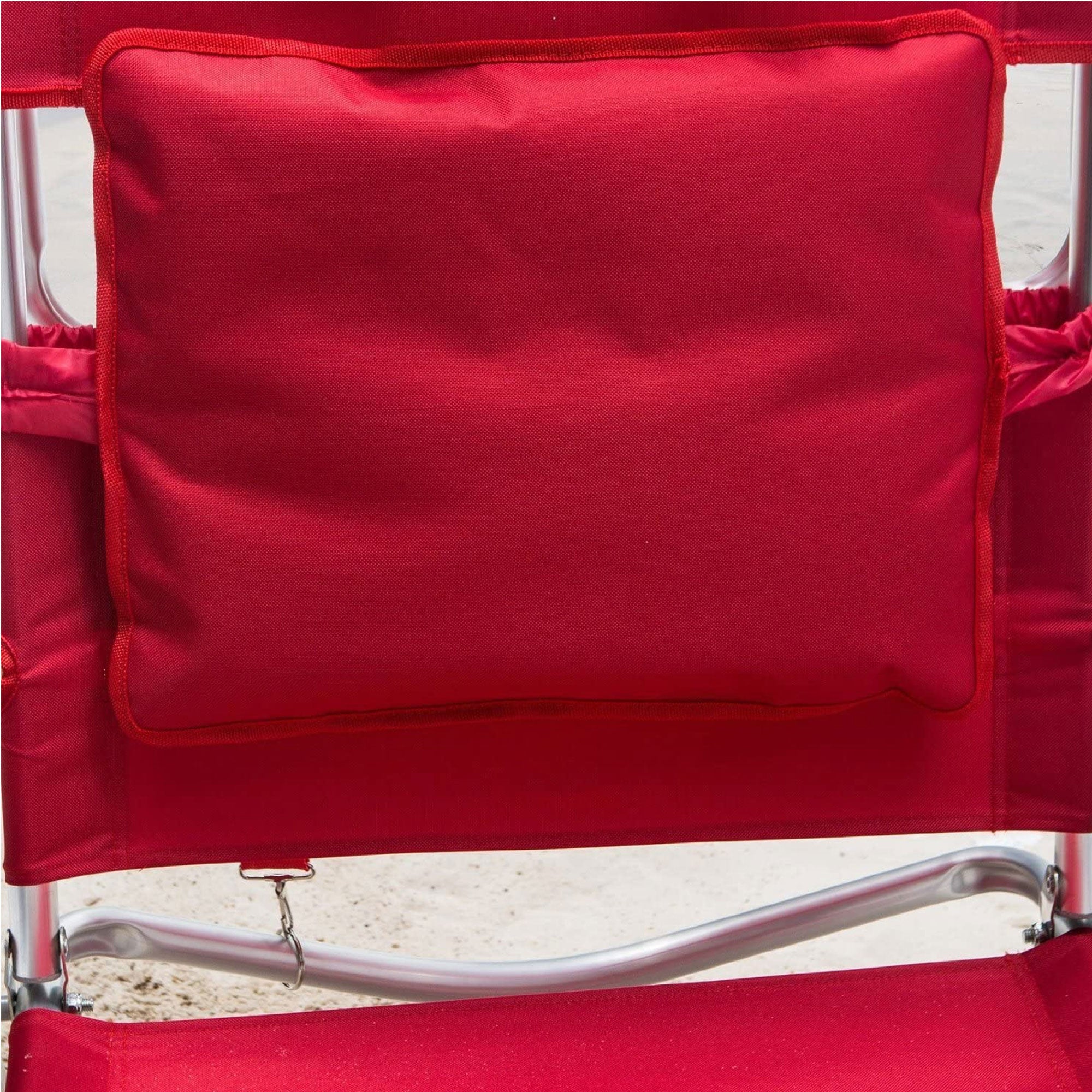 Ostrich Deluxe 3N1 Outdoor Lawn Beach Lounge Chair w/Footrest, Red (Used) - VMInnovations