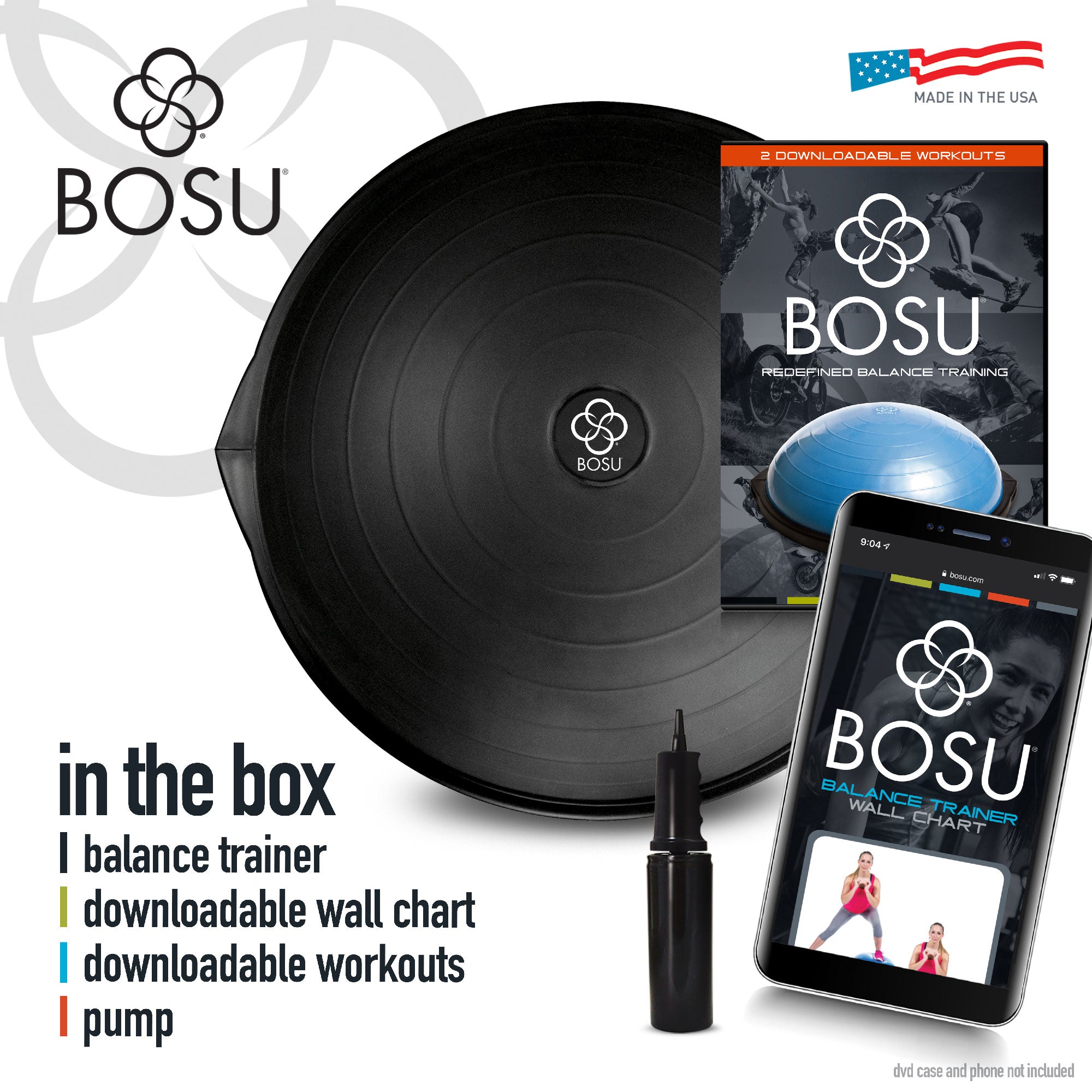 BOSU 26" Yoga Sports Pro Balance Trainer Ball Exercise Equipment Black(Open Box)
