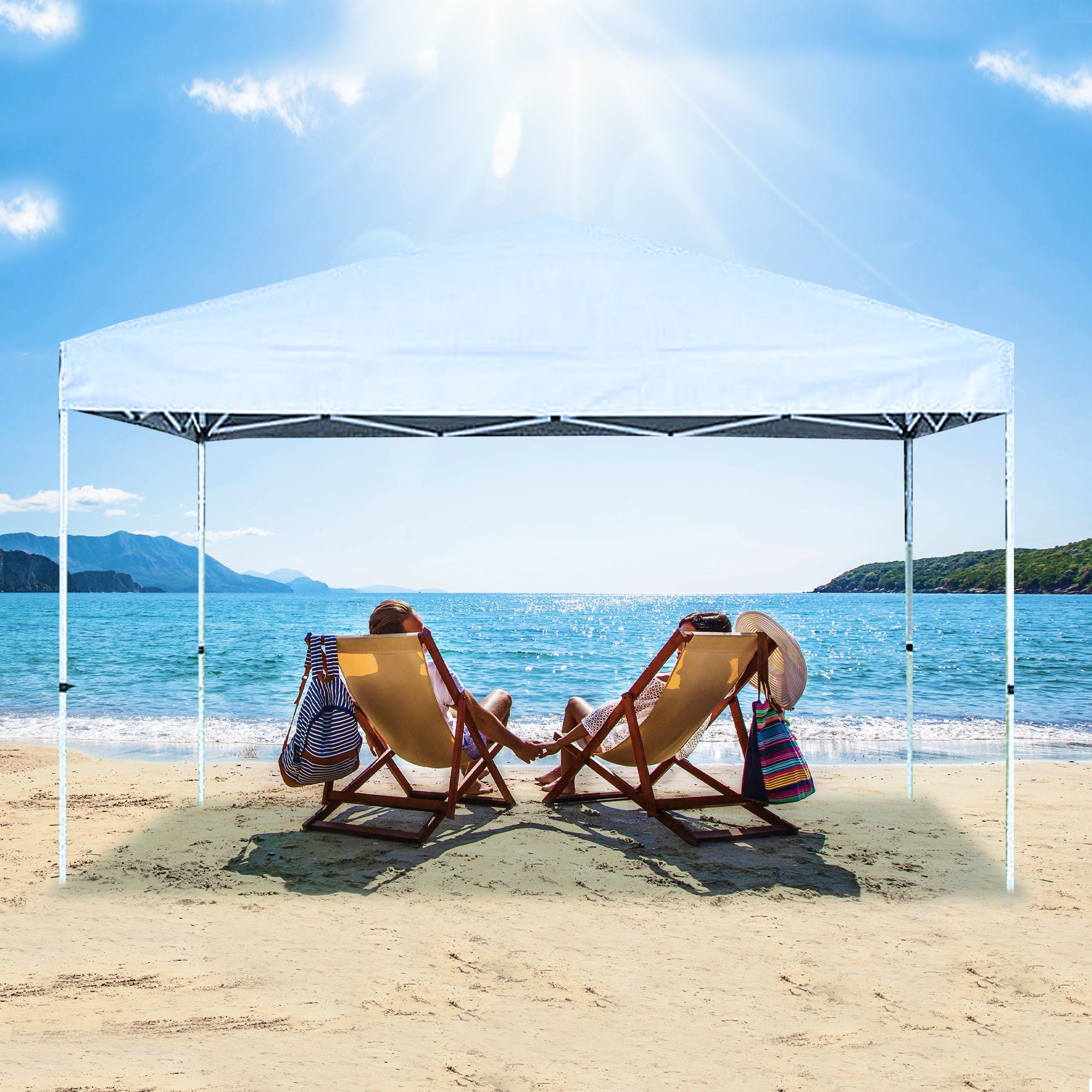 Caravan Canopy V Series 12 by 12 Foot Shade Instant Canopy Kit, White (Open Box) - VMInnovations