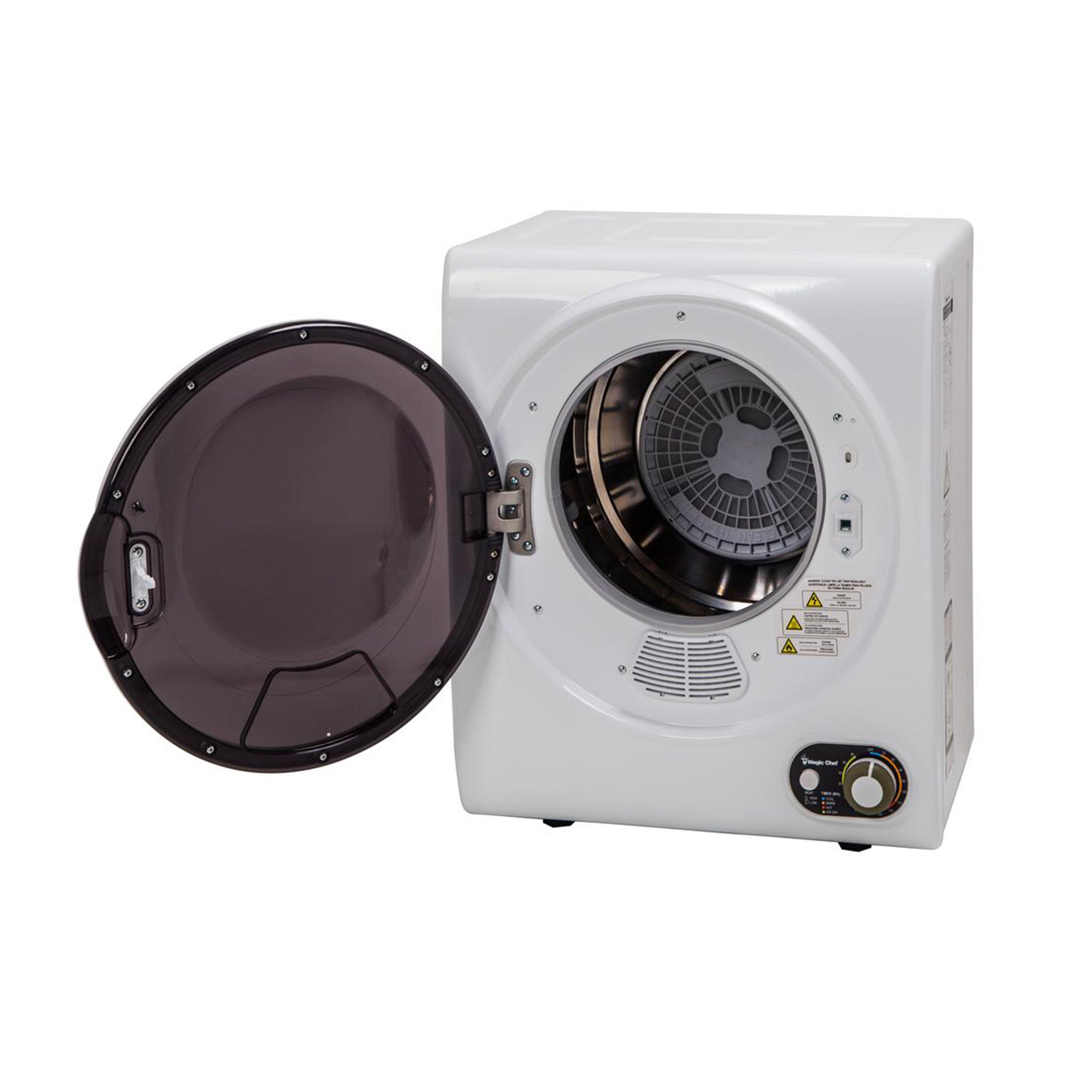 Magic Chef 1.5 Cubic Feet Compact Home Laundry Dryer Machine, White (Used)