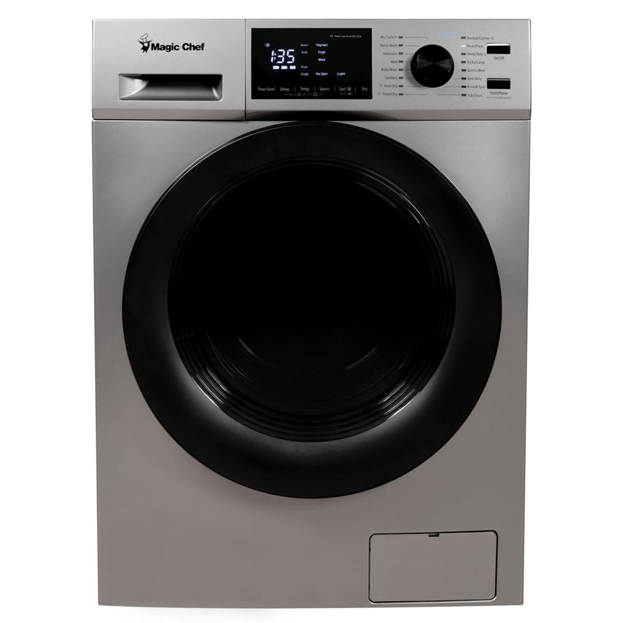 Magic Chef 2.7 Cu Ft Front Load Washer And Dryer Combination, Silver (Used) - VMInnovations