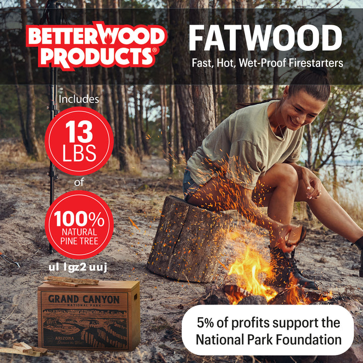 Better Wood Products Protect the Parks Fatwood Firestarter Sticks, Grand Canyon - VMInnovations