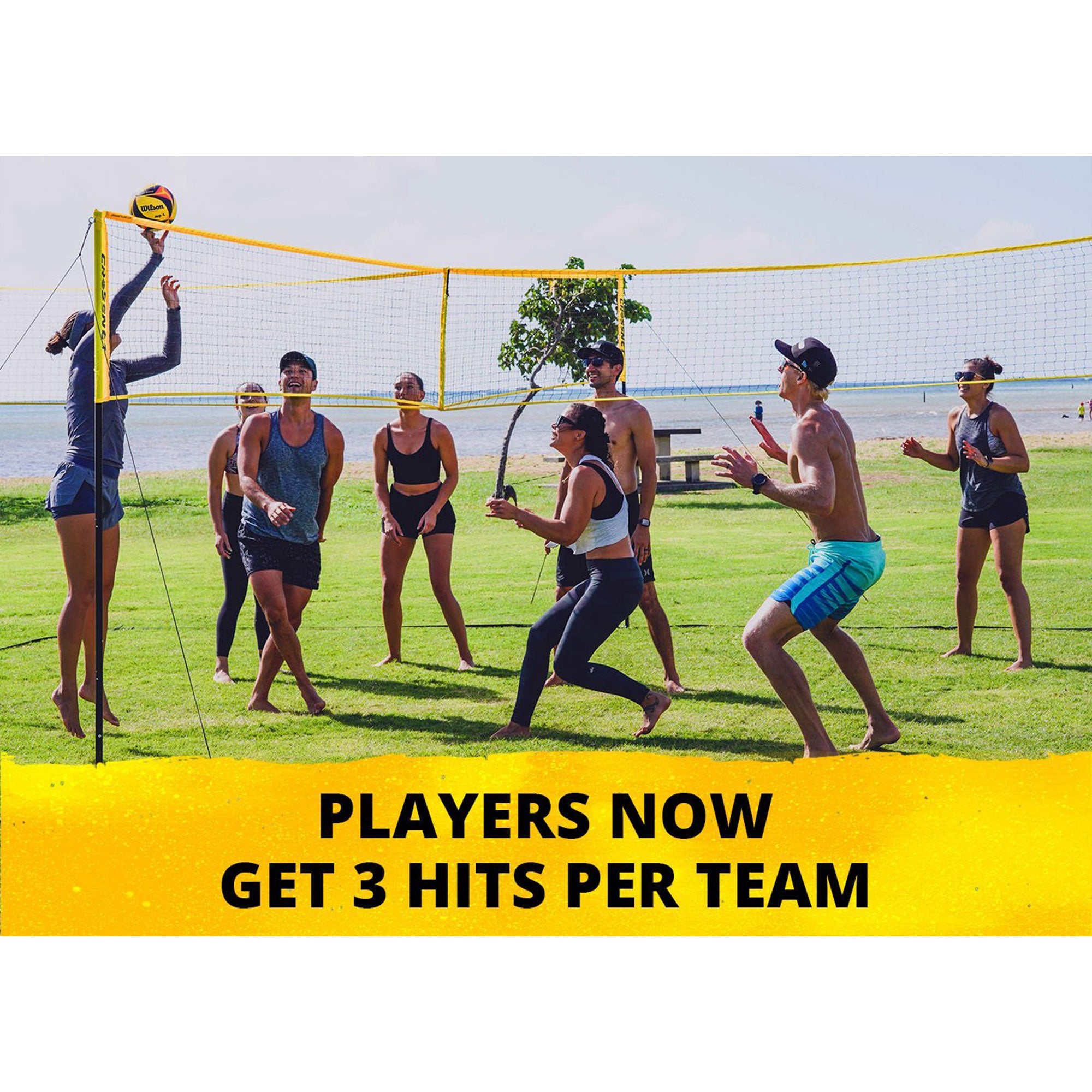 CROSSNET Doubles Net for Team Volleyball or Four Square Indoor Outdoor Game Play