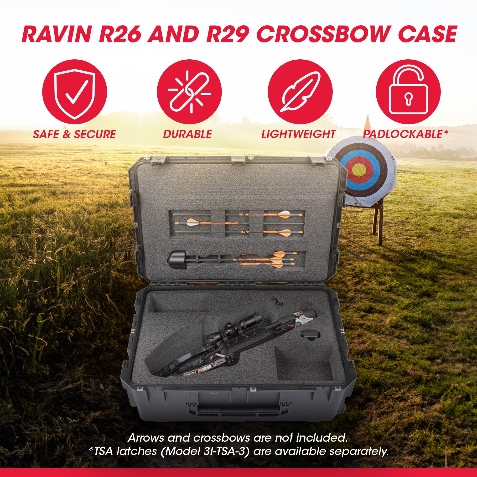 SKB iSeries Ravin R26 and R29 Heavy Duty Military Grade Crossbow Case, Black - VMInnovations