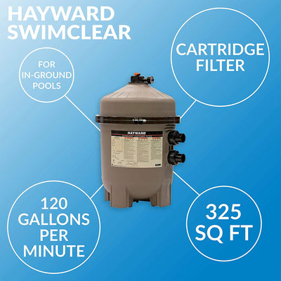 Hayward W3C3030 SwimClear Inground 325 Square Feet Outdoor Pool Cartridge Filter