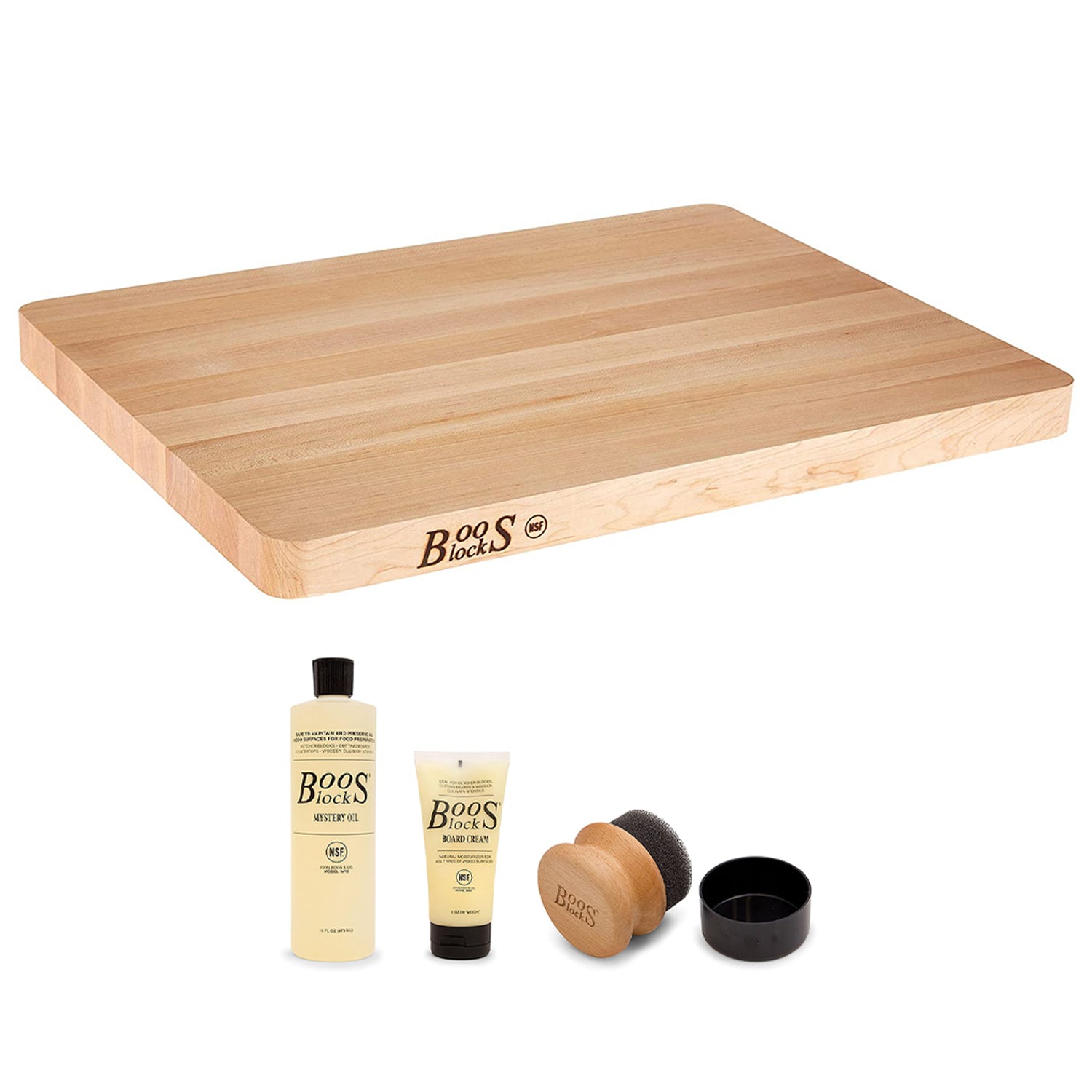 John Boos Maple Chop N Slice Reversible Cutting Board & Board Maintenance Set - VMInnovations