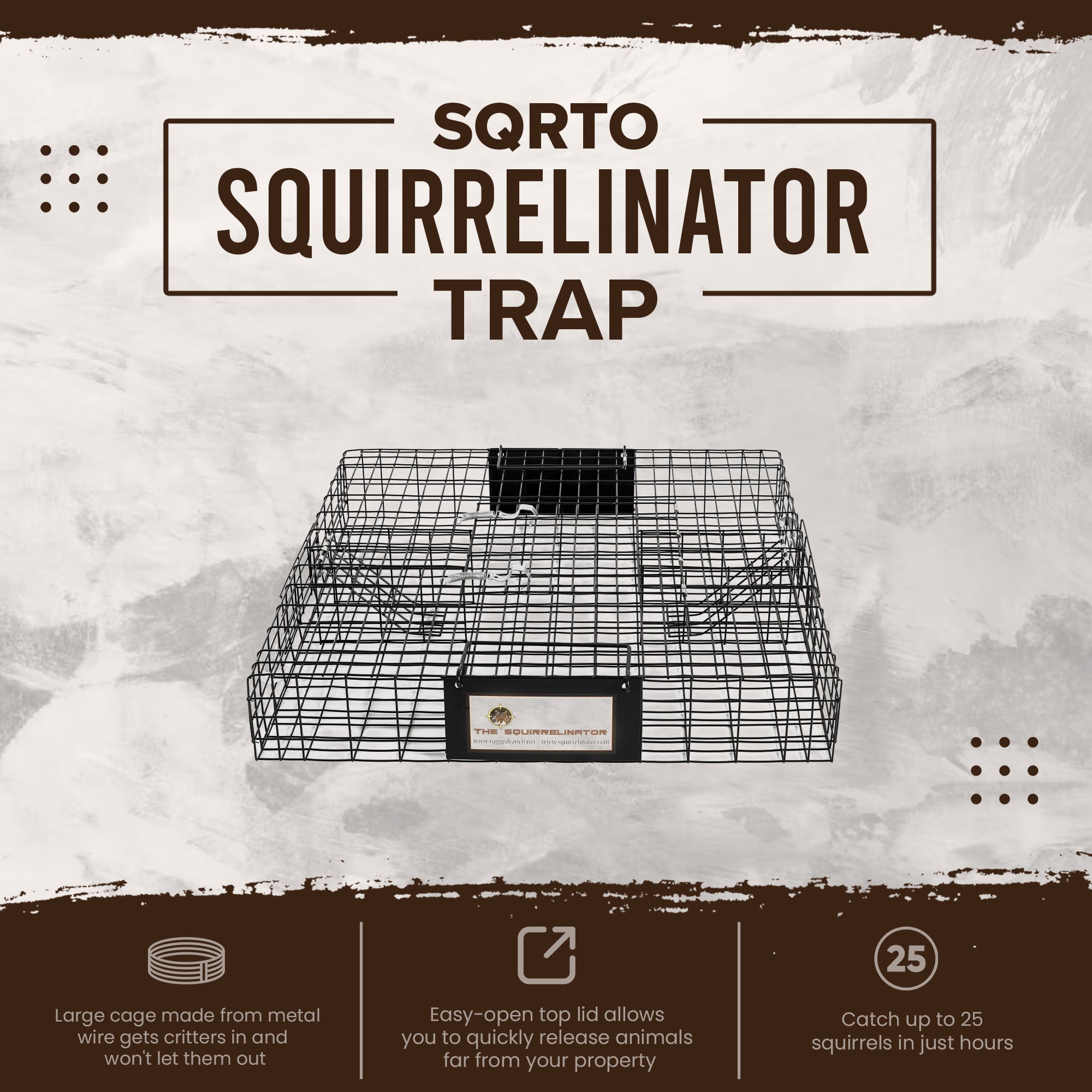 Rugged Ranch SQRTO Squirrelinator Trap CatchMor Live Animal 2 Door Metal Cage (Refurbished)