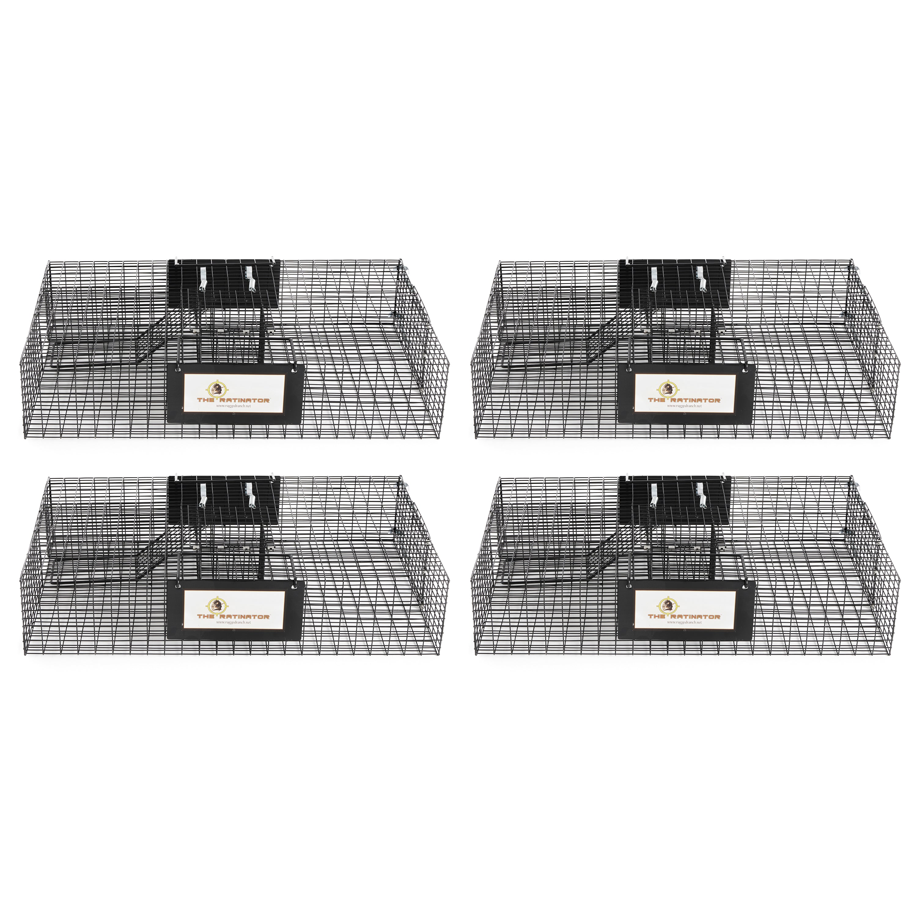 Rugged Ranch Ratinator Rat Squirrel Chipmunk Metal 2 Door Trap Cage (4 Pack) - VMInnovations