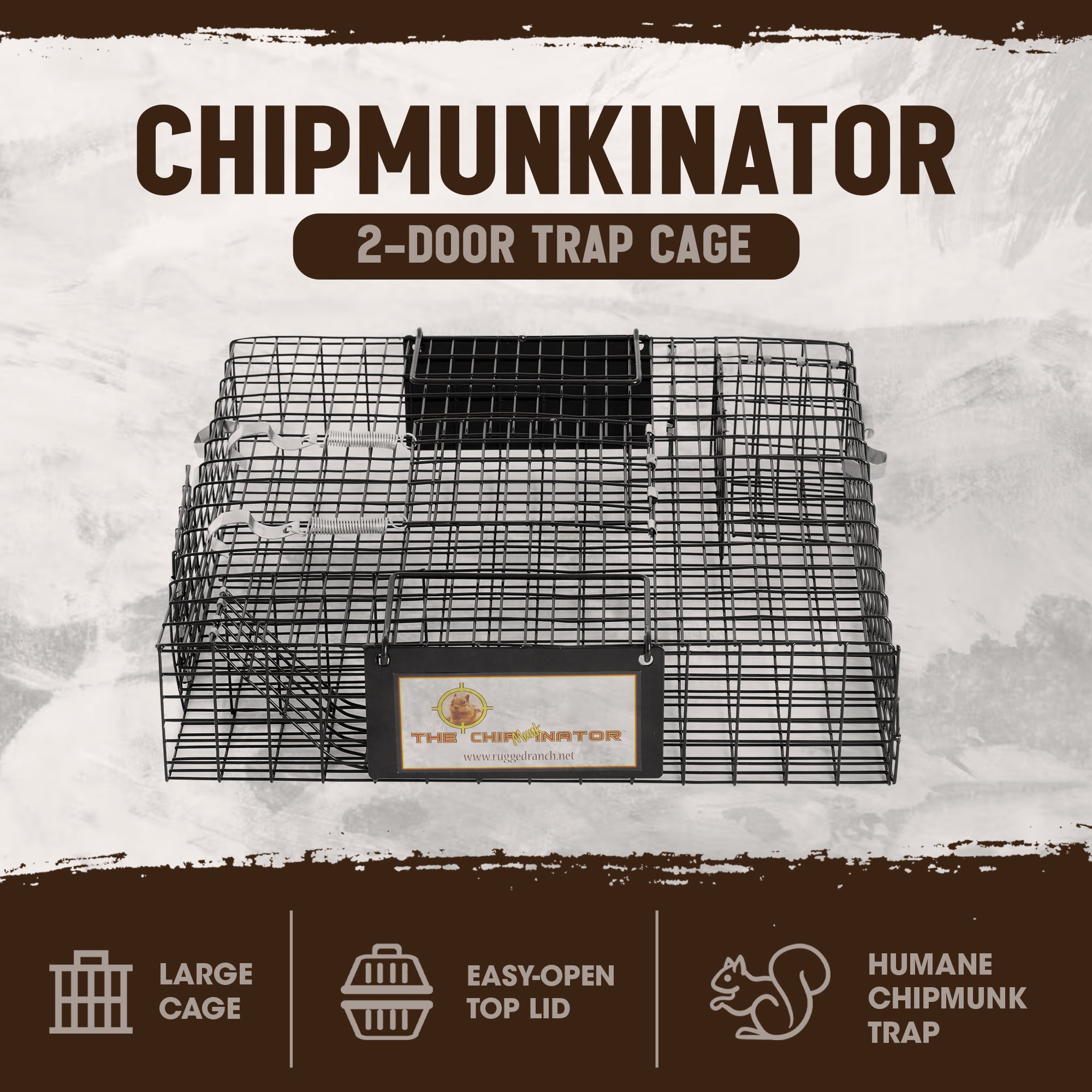 Rugged Ranch CHPTO Live Chipmunk Squirrel Metal 2 Door Trap Cage (Open Box) - VMInnovations