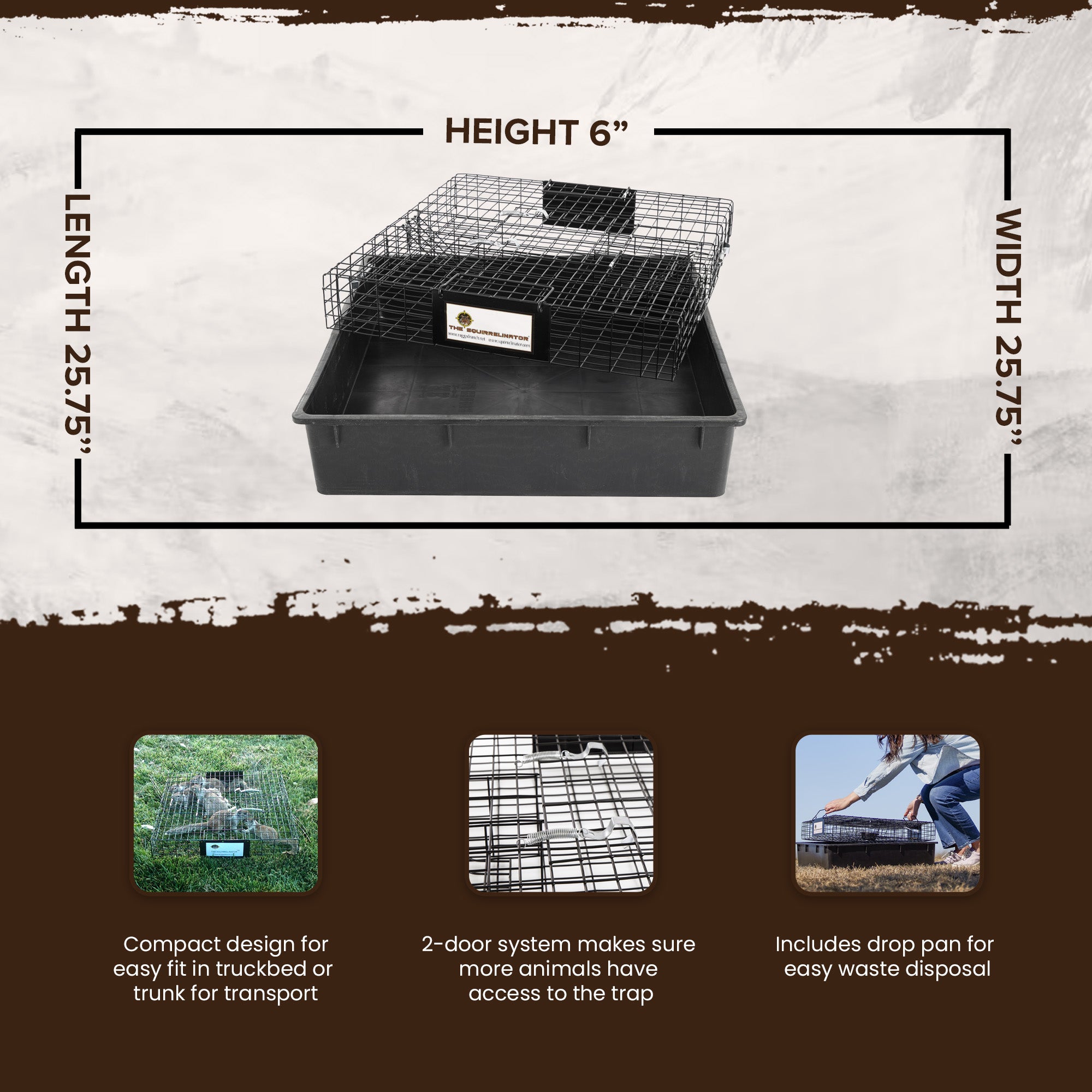 Rugged Ranch SQR Live Squirrel Chipmunk Metal 2 Door Trap Cage (Used) - VMInnovations