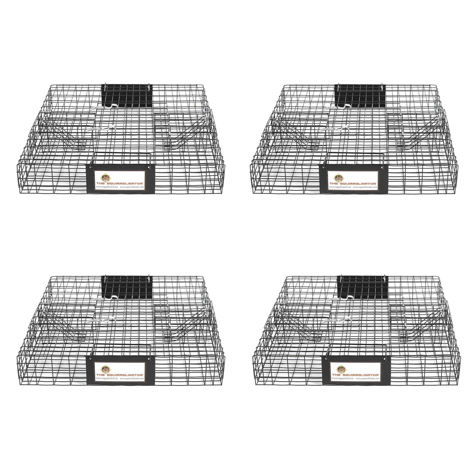 Rugged Ranch Squirrelinator Squirrel Chipmunk Metal 2 Door Trap Cage (4 Pack) - VMInnovations