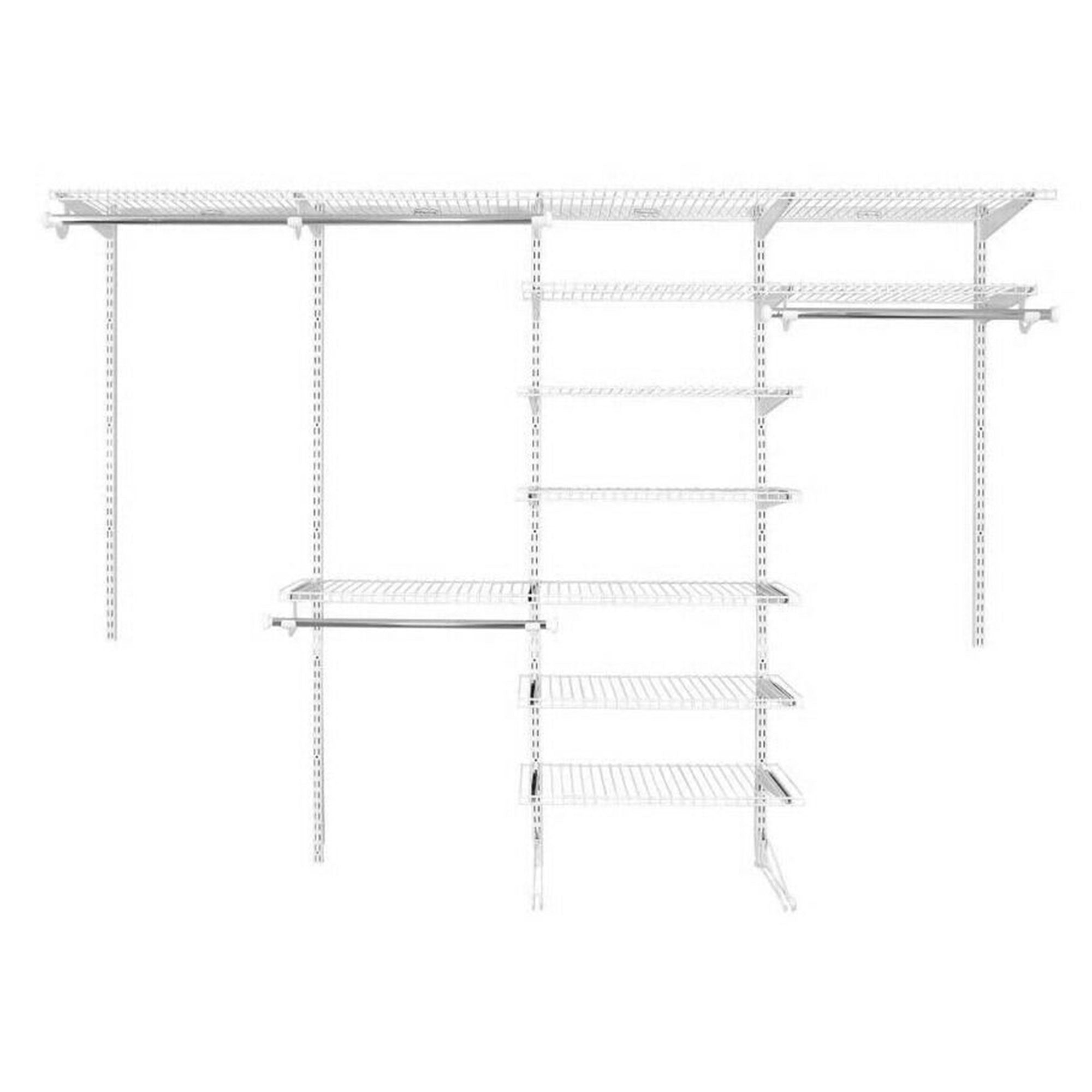 Rubbermaid FastTrack 6 to 10 Ft Wide White Wire Closet Storage Kit (Refurbished)