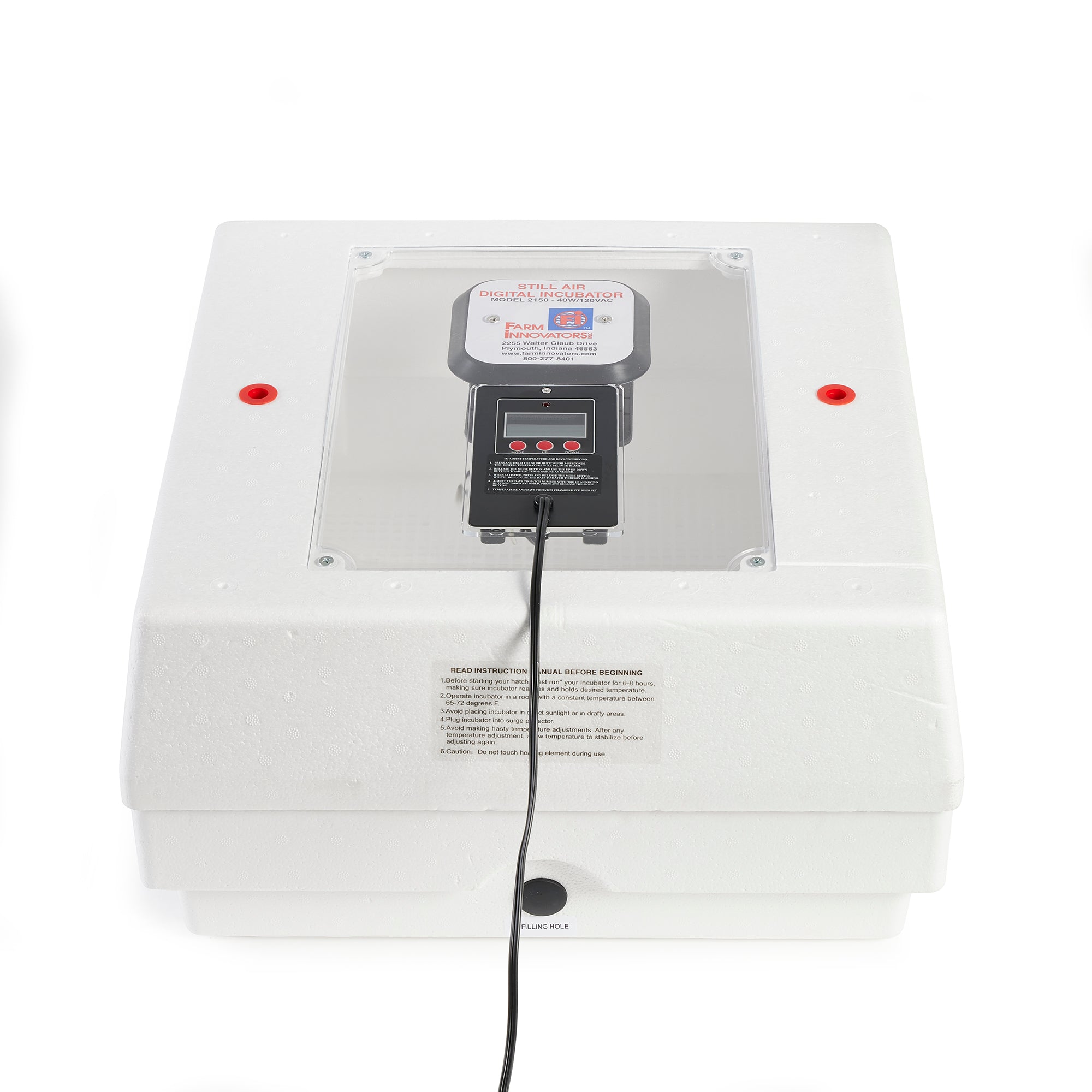 Farm Innovators Digital LCD Display Still Air Incubator for 4 Dozen Eggs (Used)