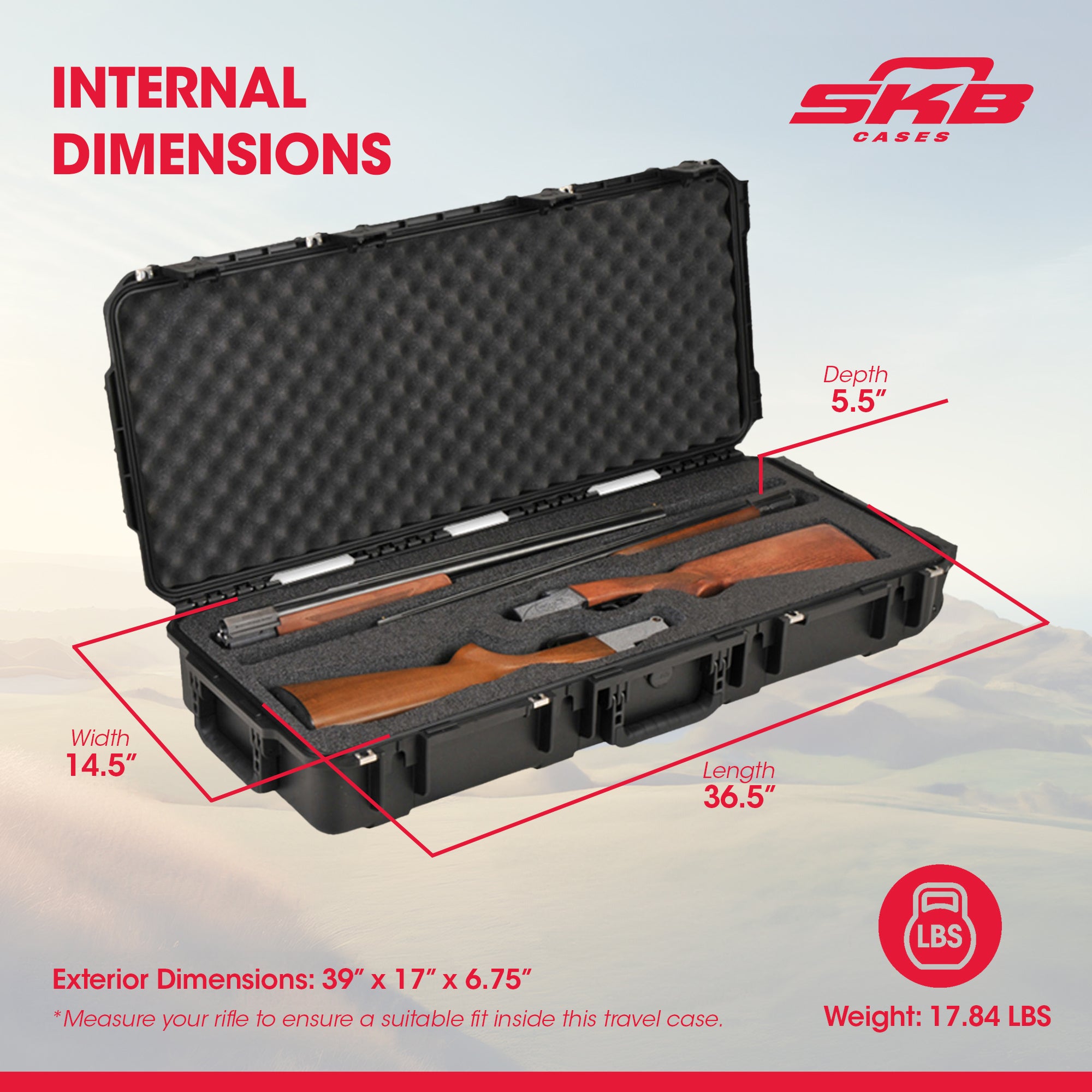 SKB Cases iSeries Hard Exterior Double Breakdown Shotgun Case, Black (Open Box) - VMInnovations