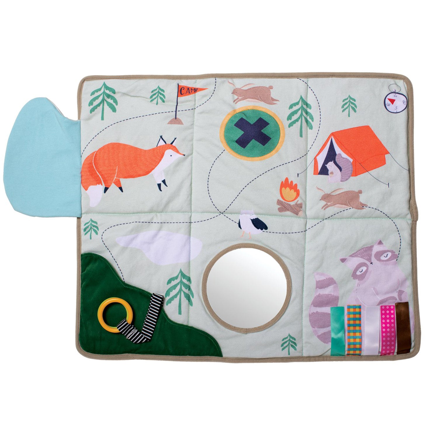 Manhattan Toy Company Camp Acorn Sensory Baby Toy Activity Play Mat w/ Mirror