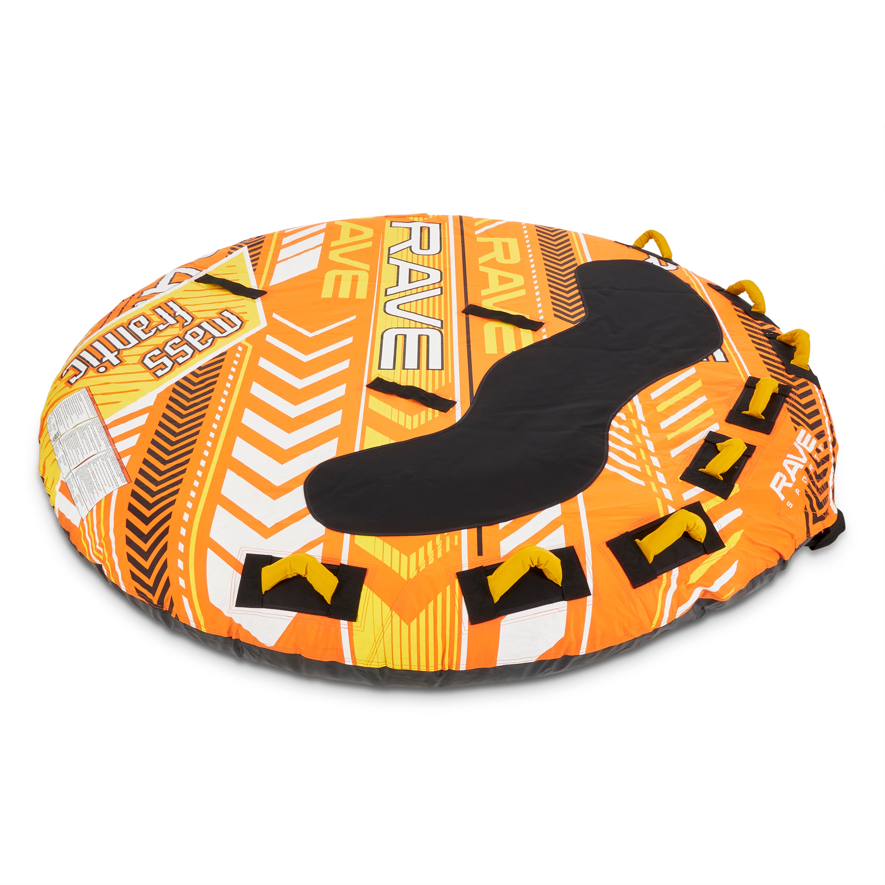 RAVE Sports Mass Frantic 4 Rider Towable Boat Tubes, Set of 2, Yellow and Orange