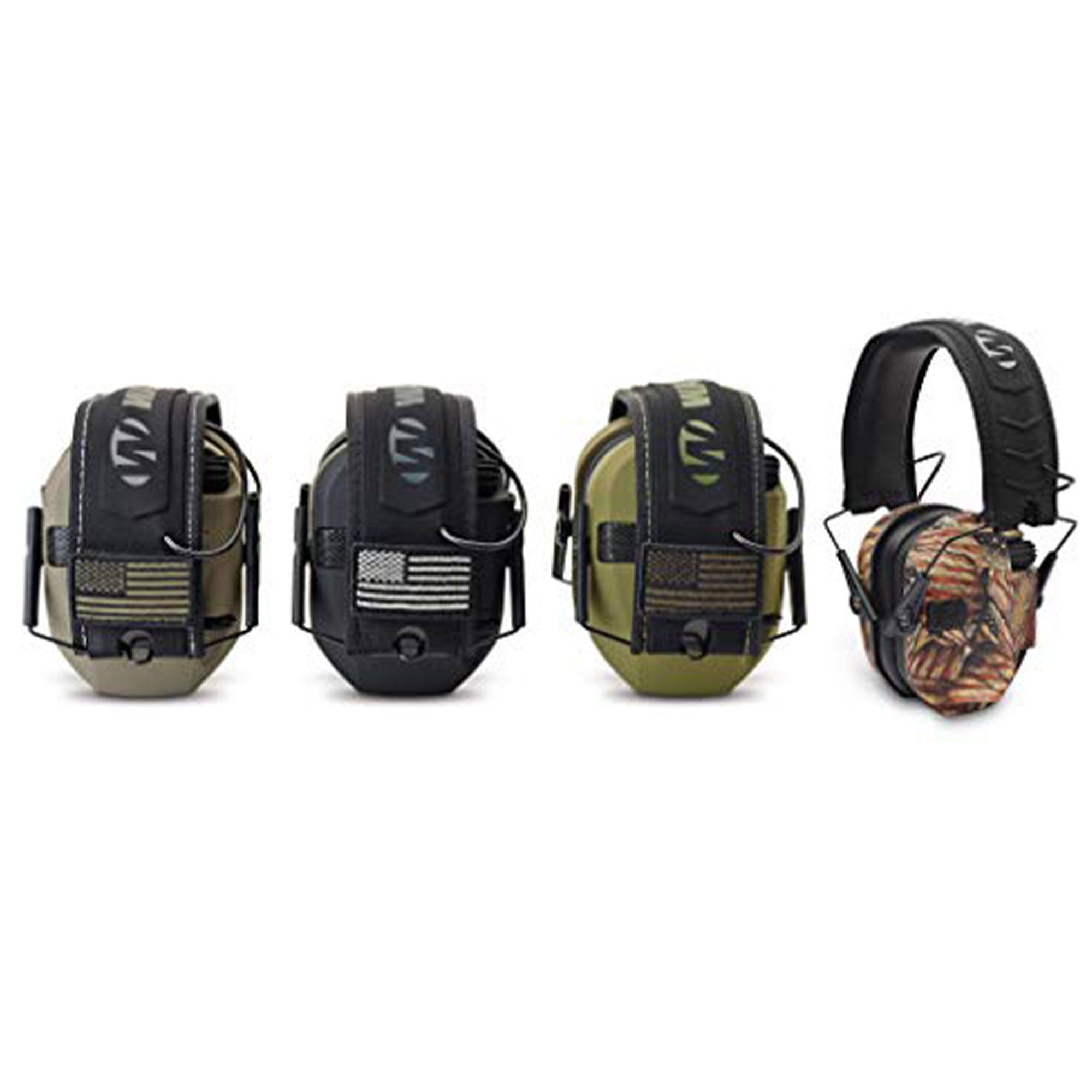 Walker's Razor Slim Shooter Electronic Hearing Earmuffs, Green Patriot (2 Pack) - VMInnovations