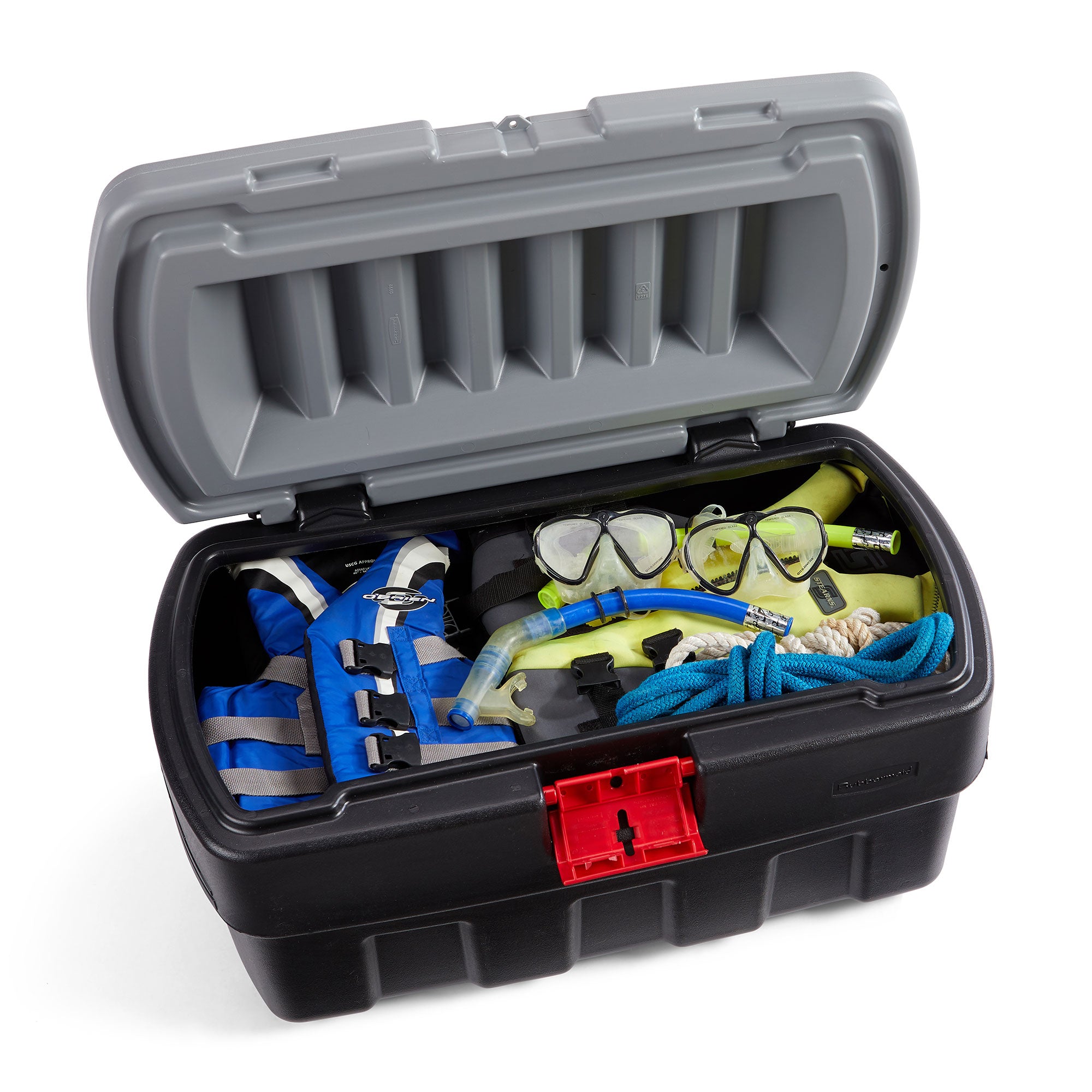 Rubbermaid 35 Gallon Action Packer Lockable Latch Storage Box, Black (Open Box) - VMInnovations