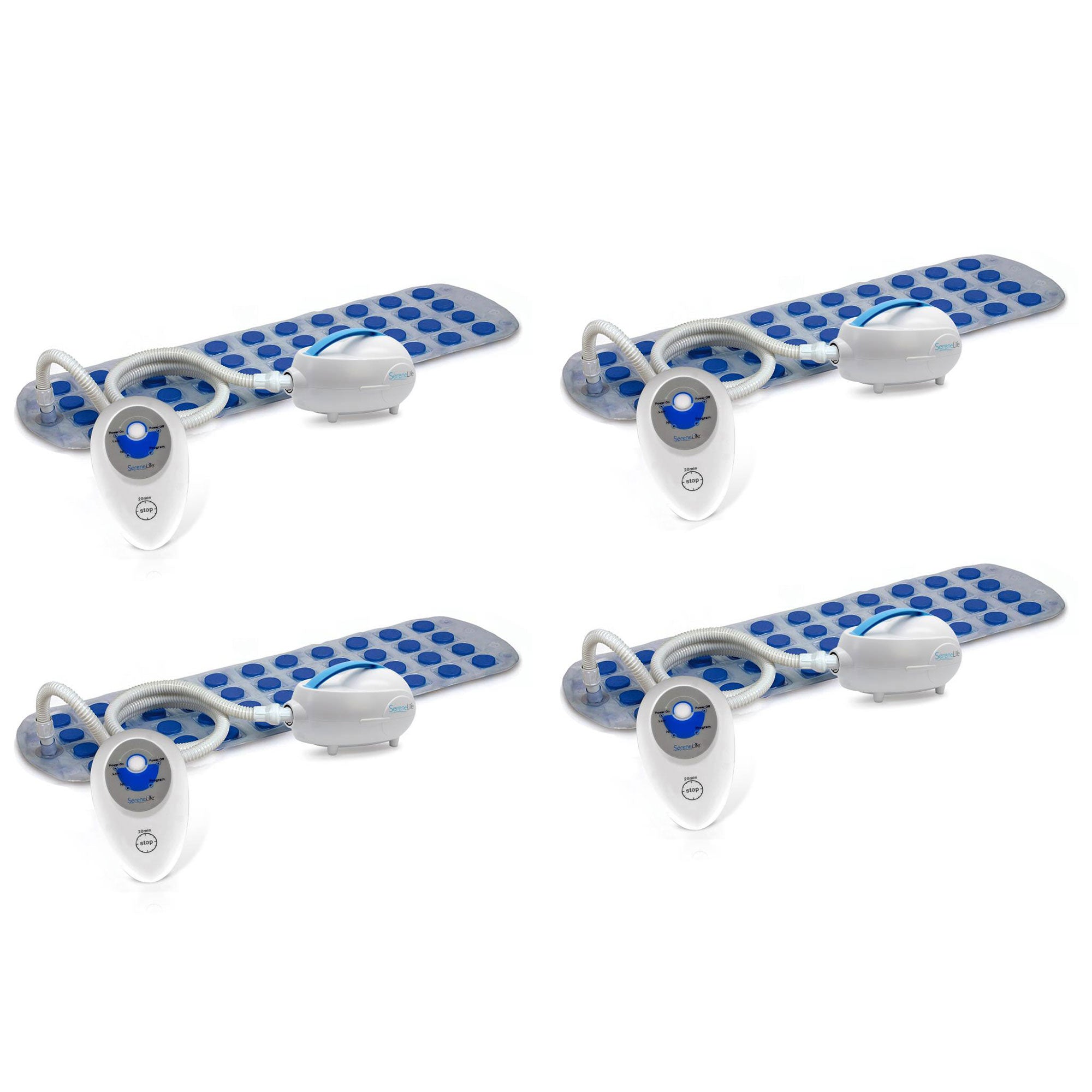 SereneLife PHSPAMT22 Bubble Bath Mat Body Spa Pad Massager Floor Mat (4 Pack)