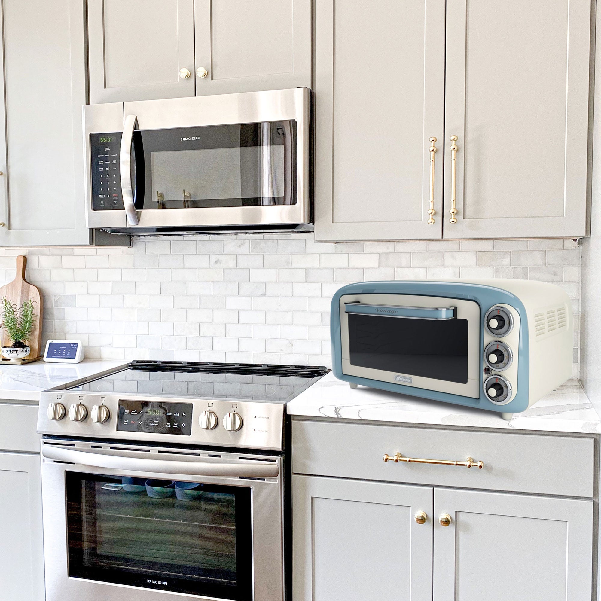 Ariete Vintage 1380W 18 Liter Electric Countertop Toaster Oven, Blue (Open Box) - VMInnovations