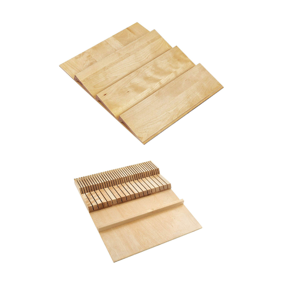 Rev-A-Shelf Double Knife Block Drawer Insert w/ 22 Inch Wood Spice Drawer Insert