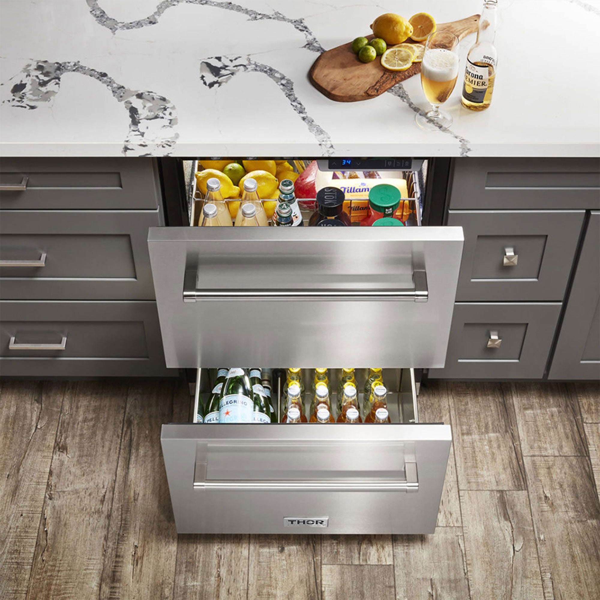 Thor Kitchen TRF2401U 5.4cu ft Indoor/Outdoor Undercounter 2 Drawer Refrigerator