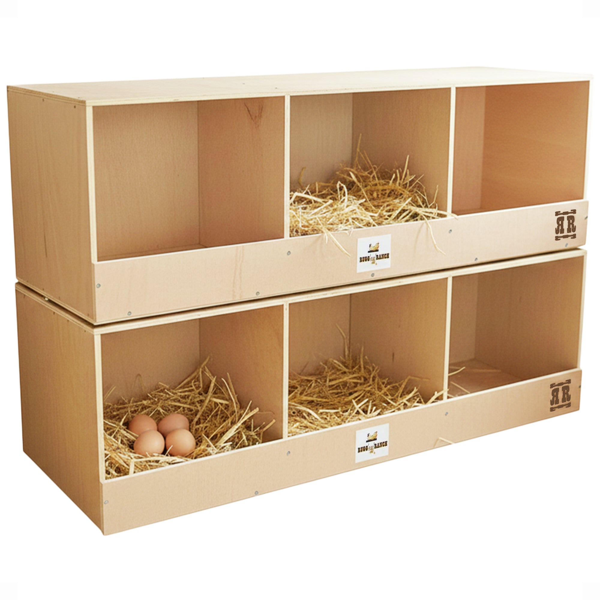 Rugged Ranch TRIPLEX RuggEgg Wooden Chicken Coop Triple Nesting Boxes (2 Pack) - VMInnovations