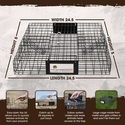 Rugged Ranch Squirrelinator Squirrel Chipmunk Metal 2 Door Trap Cage (4 Pack)