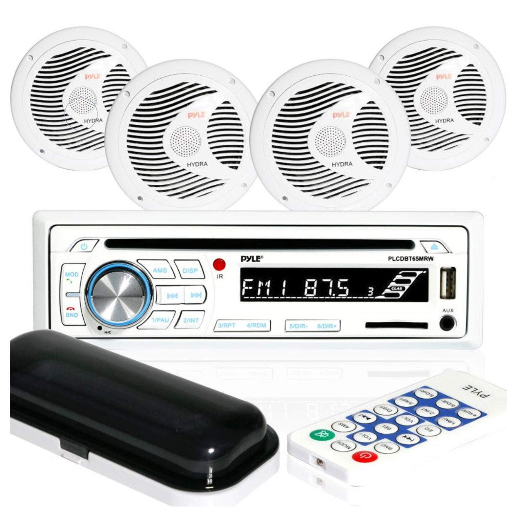Pyle Marine Bluetooth Receiver Stereo System with 2 6.5 Inch Speakers (2 Pack) - VMInnovations