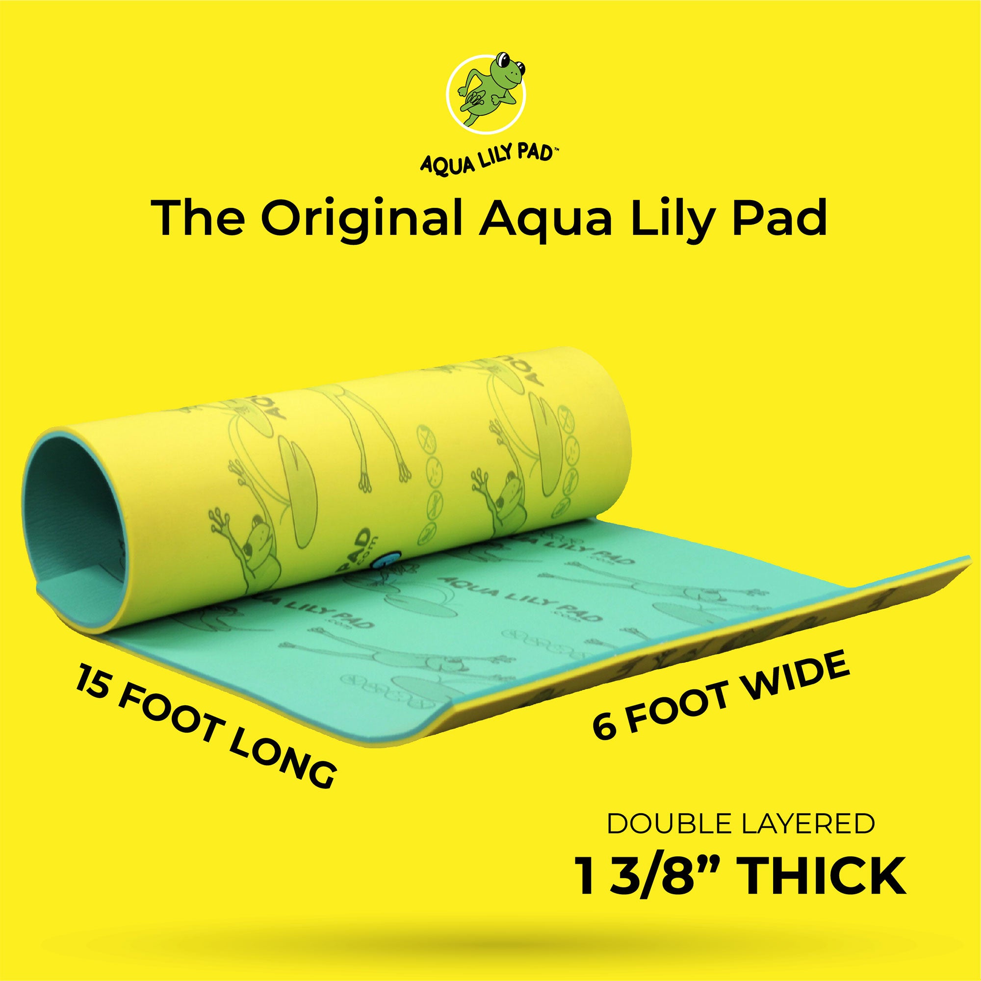 Aqua Lily Pad 15 Foot Original Water Floating Foam Island, Yellow (Open Box) - VMInnovations