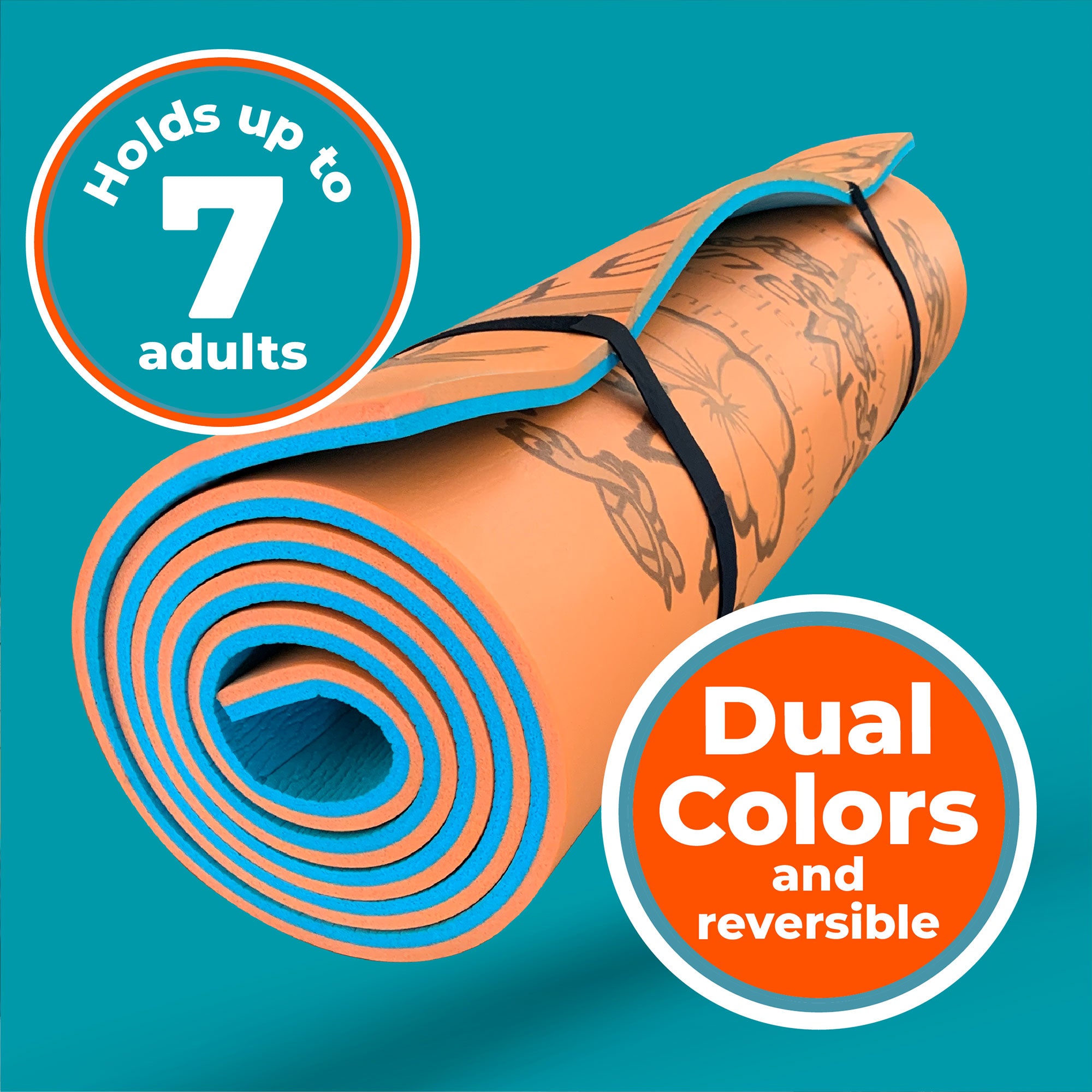Aqua Lily Pad 14 Ft Maui Water Playground Floating Island Mat, Orange/Teal(Used) - VMInnovations