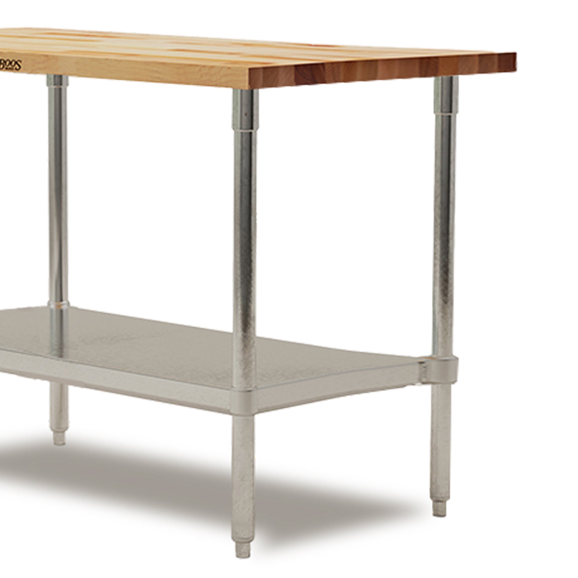 John Boos Maple Wood Top Work Table with Adjustable Lower Shelf, 48 x 30 x 1.5" - VMInnovations
