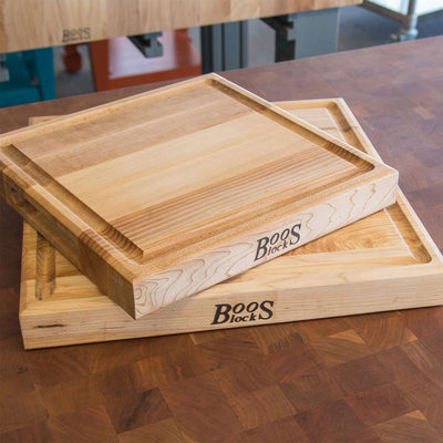 John Boos Square Maple Wood Cutting Board with Juice Groove, 15" x 15" x 1.5"