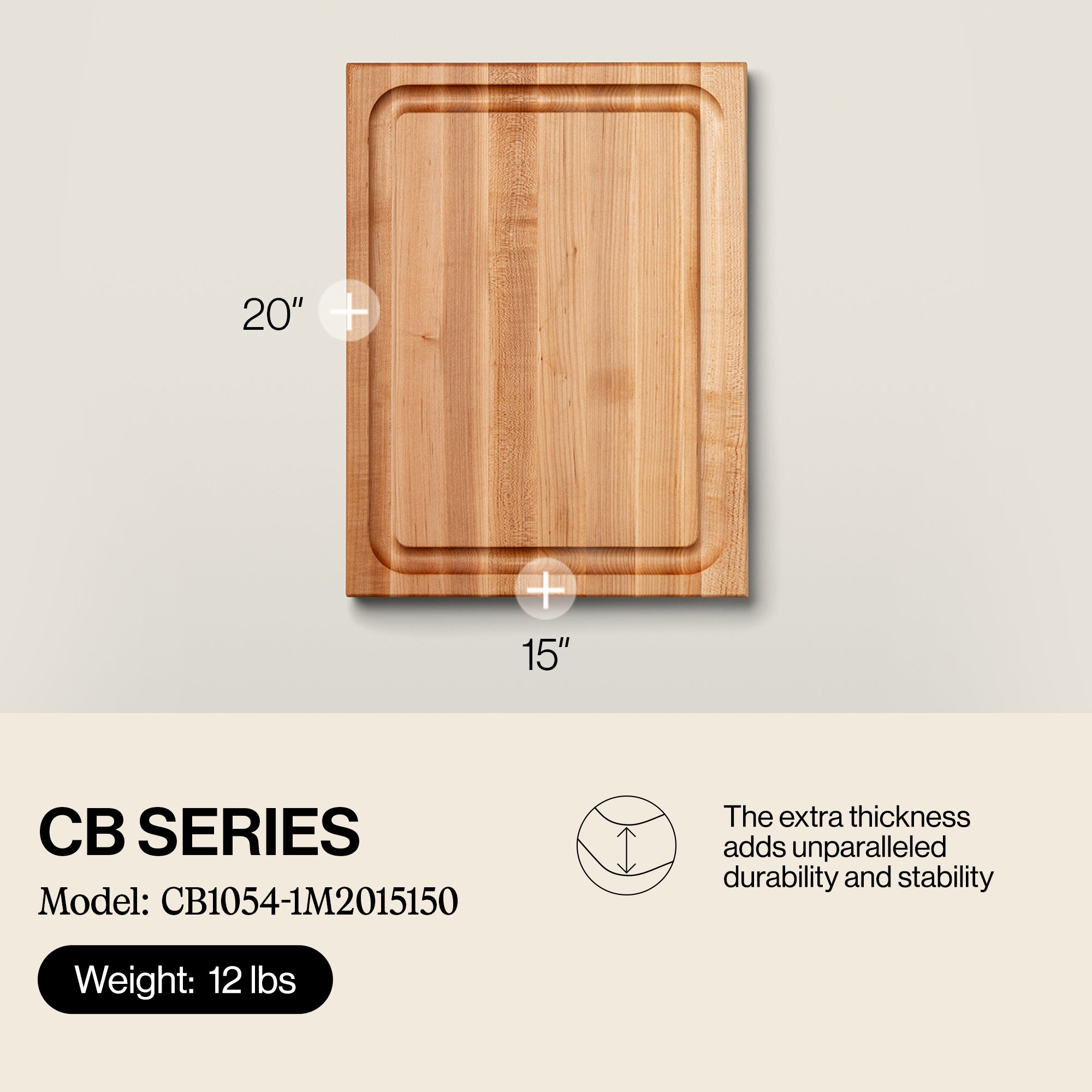 John Boos Maple 20" x 15" and 16" x 10" Carving Boards with 3 Piece Care Set - VMInnovations