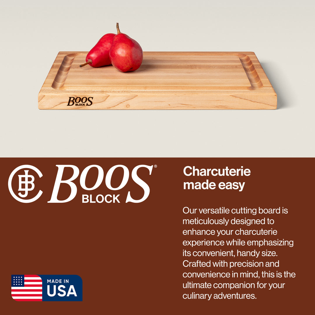 John Boos Large Maple Wood Edge Grain Reversible Cutting Board, 20" x 15" x 1.5" - VMInnovations