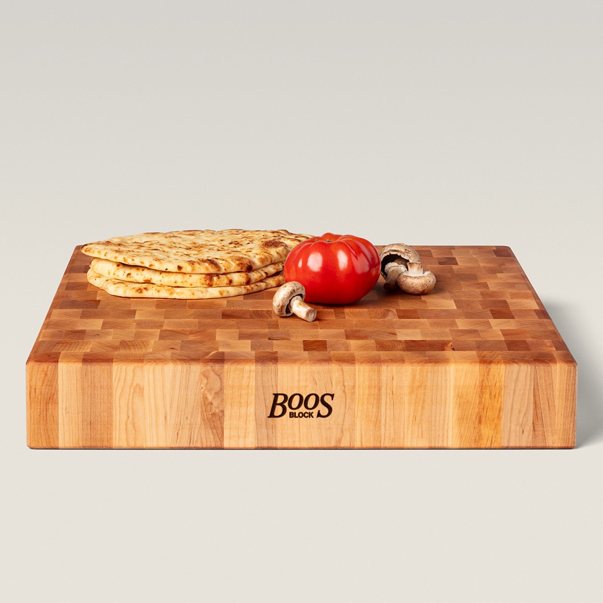 John Boos Large Maple Wood End Grain Cutting Board, 18" x 18" x 3" (Used) - VMInnovations