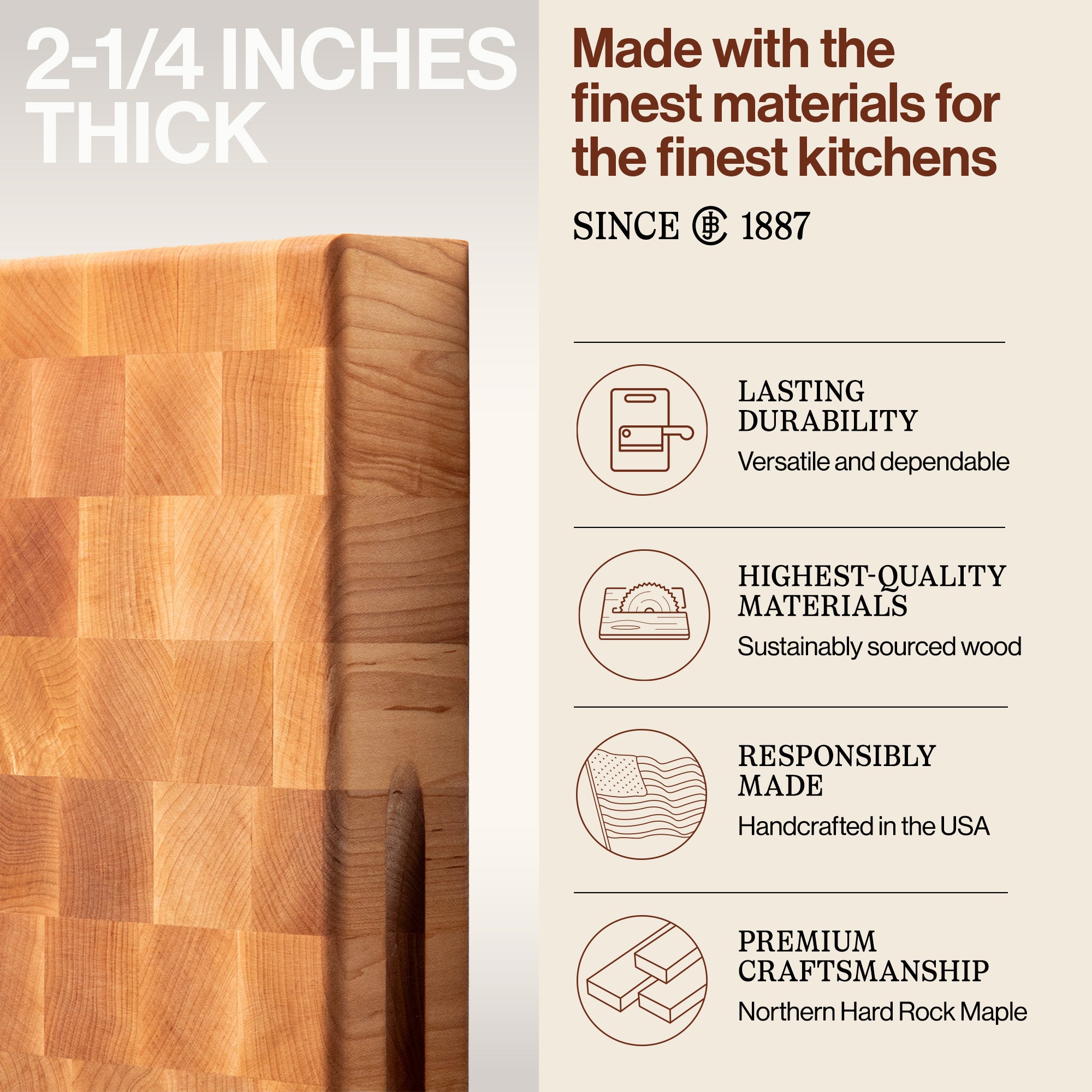 John Boos Block 24" x 18" End Grain Wood Reversible Chopping Block (Open Box) - VMInnovations