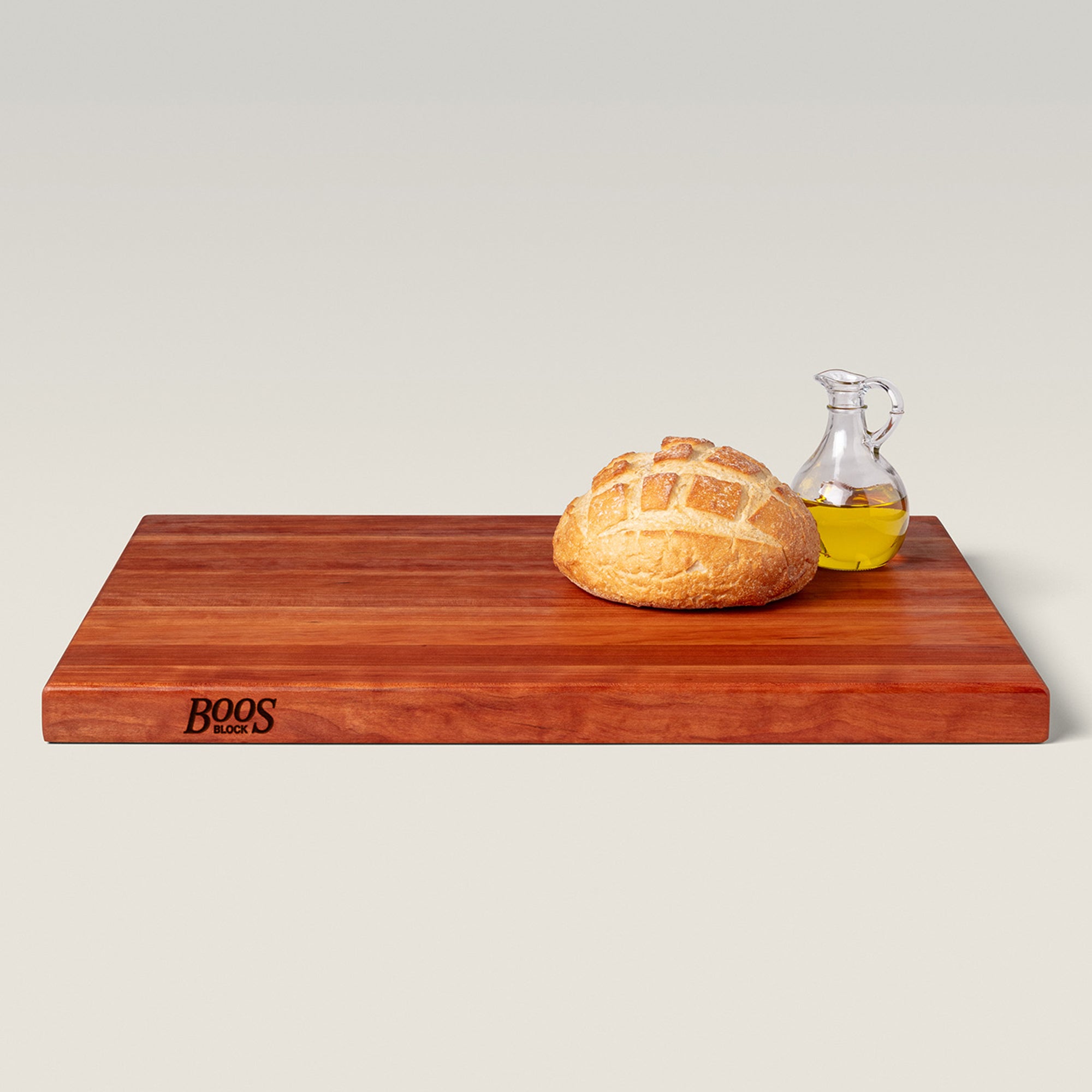 John Boos Cherry Wood Reversible Cutting Board w/ Care Oil, Cream, & Applicator - VMInnovations