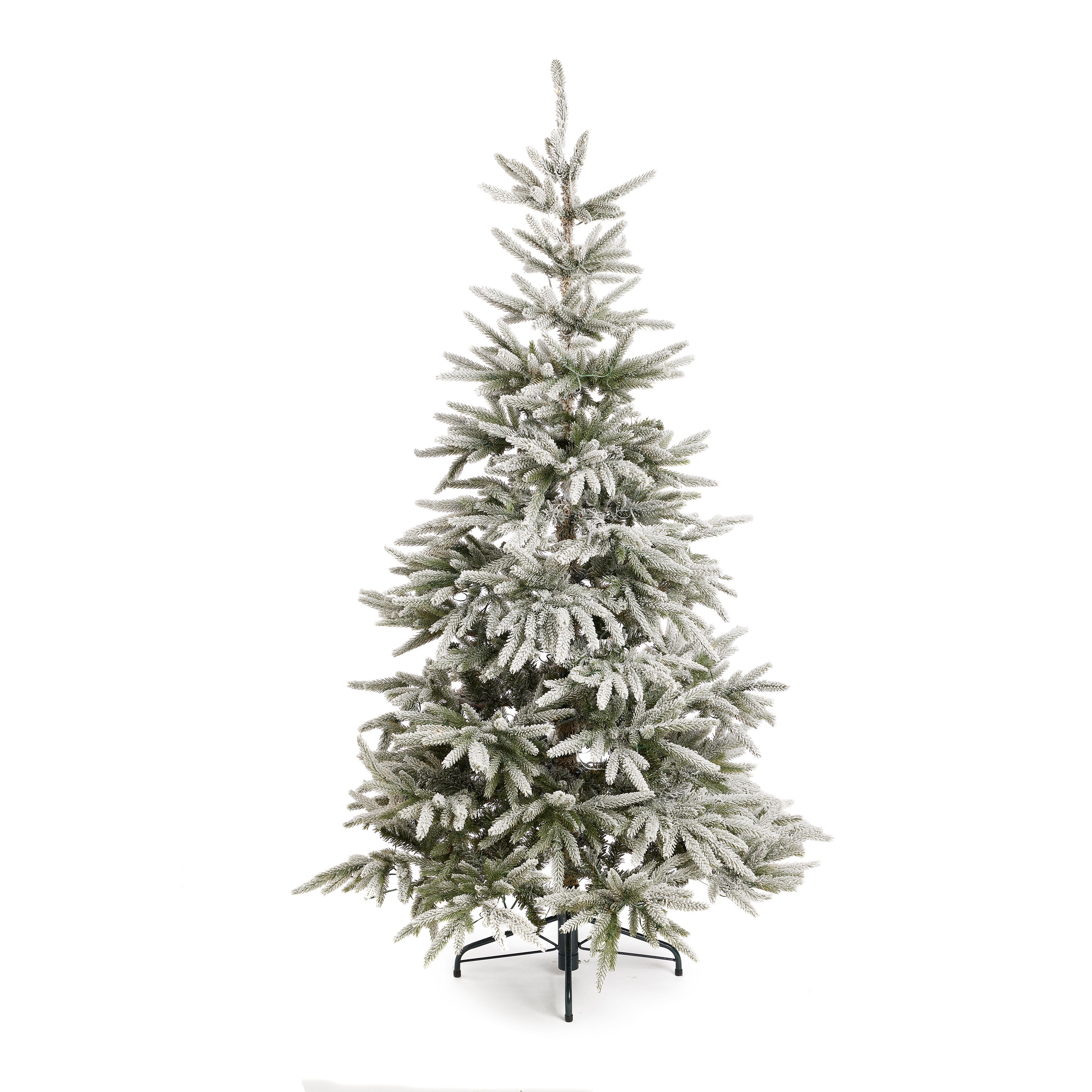Home Heritage 6-Foot Pre Lit Snowy Abies Pine Christmas Tree (Open Box) - VMInnovations