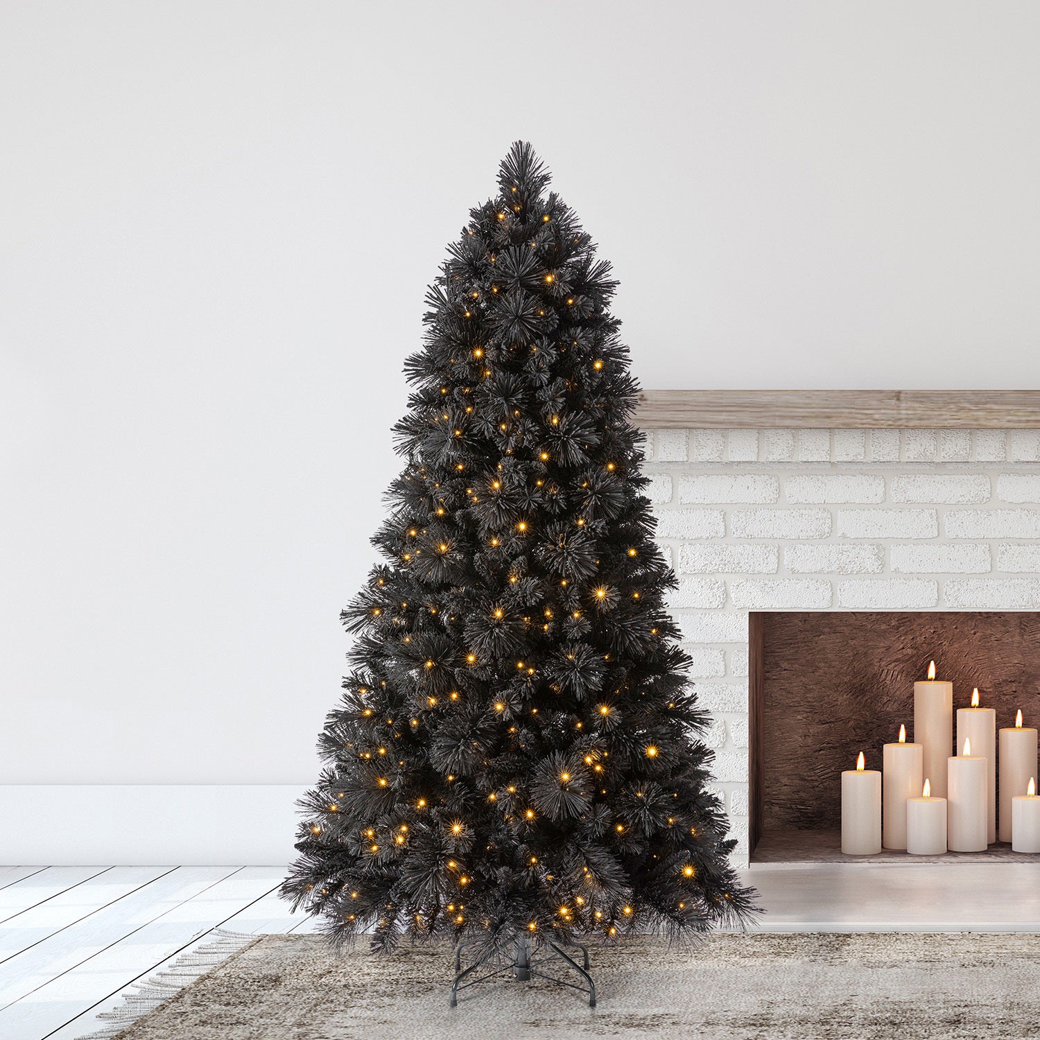 Home Heritage 6.5 Ft Pre-Lit Artificial Christmas Holiday Tree, Black(For Parts)
