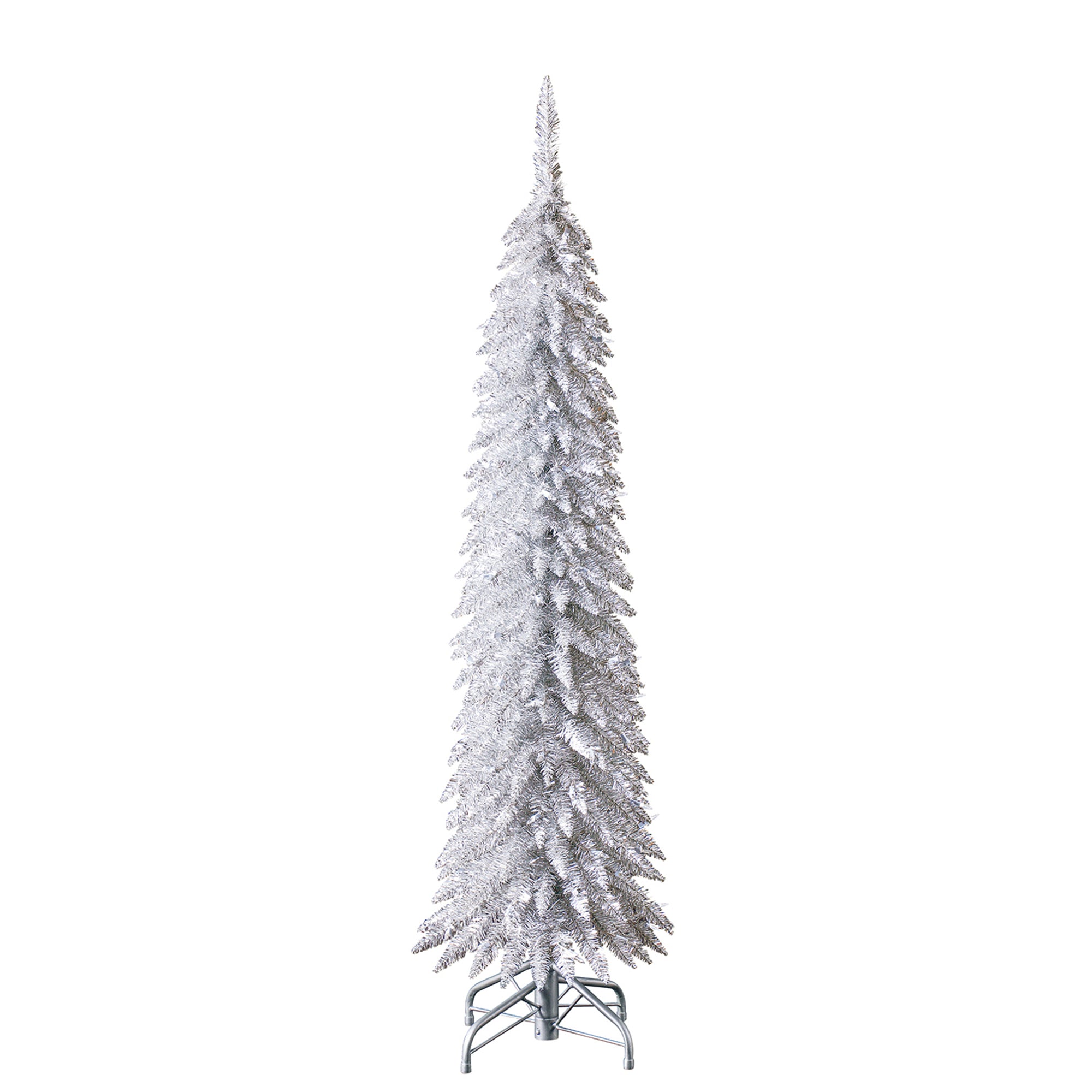 Evergreen Classics 5' Silver Pencil Pine Christmas Tree & Warm White LEDs (Used) - VMInnovations