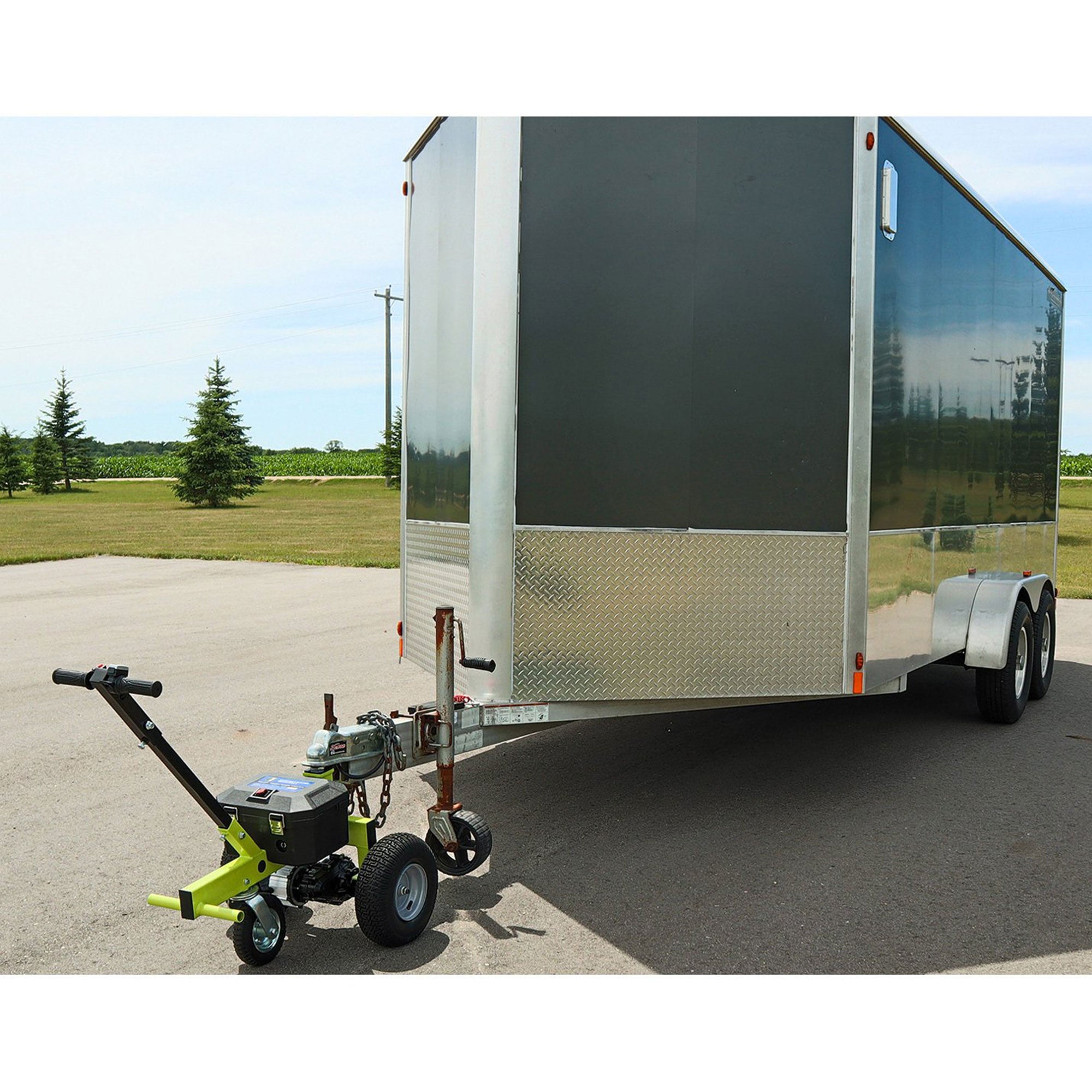 Tow Tuff Adjustable 3500 Lbs Capacity Electric Trailer Dolly, Green (Open Box) - VMInnovations