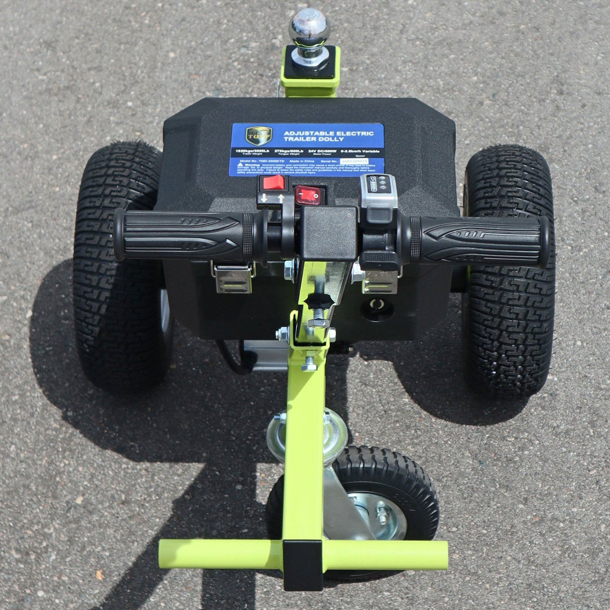 Tow Tuff Adjustable 3500 Lbs Capacity Electric Trailer Dolly, Green (Open Box) - VMInnovations