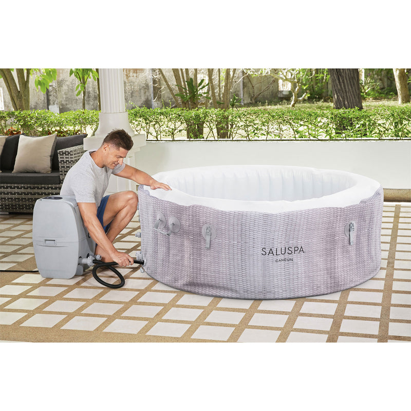Bestway SaluSpa Cancun AirJet Inflatable Hot Tub with 120 Soothing Jets, Gray